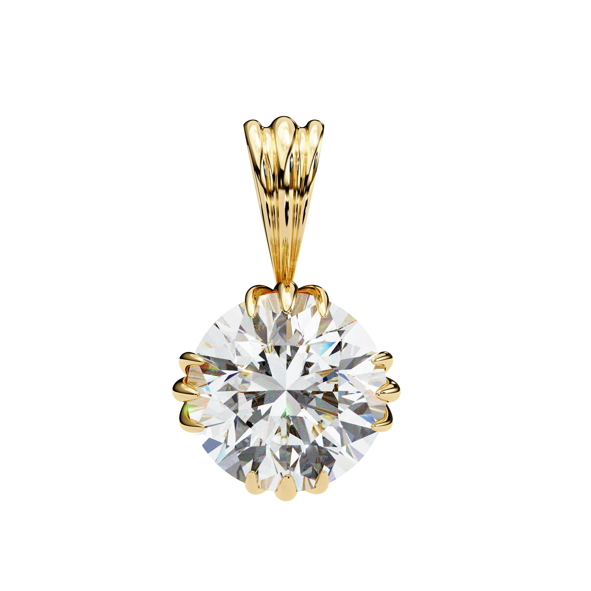 Pendant With Fabulous Lab Grown Diamond 18k Gold For Women