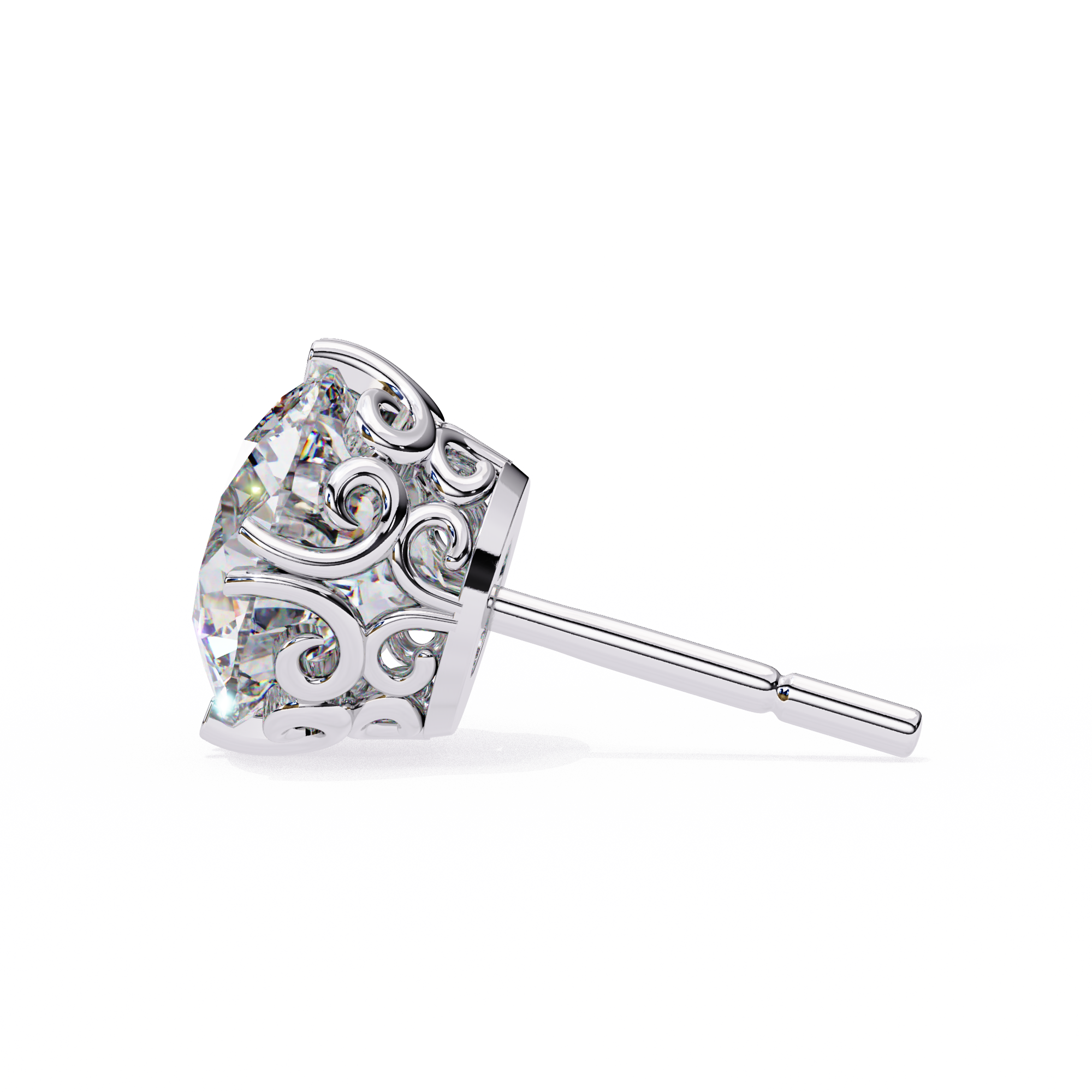 Unique 18K GOLD EARRING WITH LAB-GROWN DIAMOND.