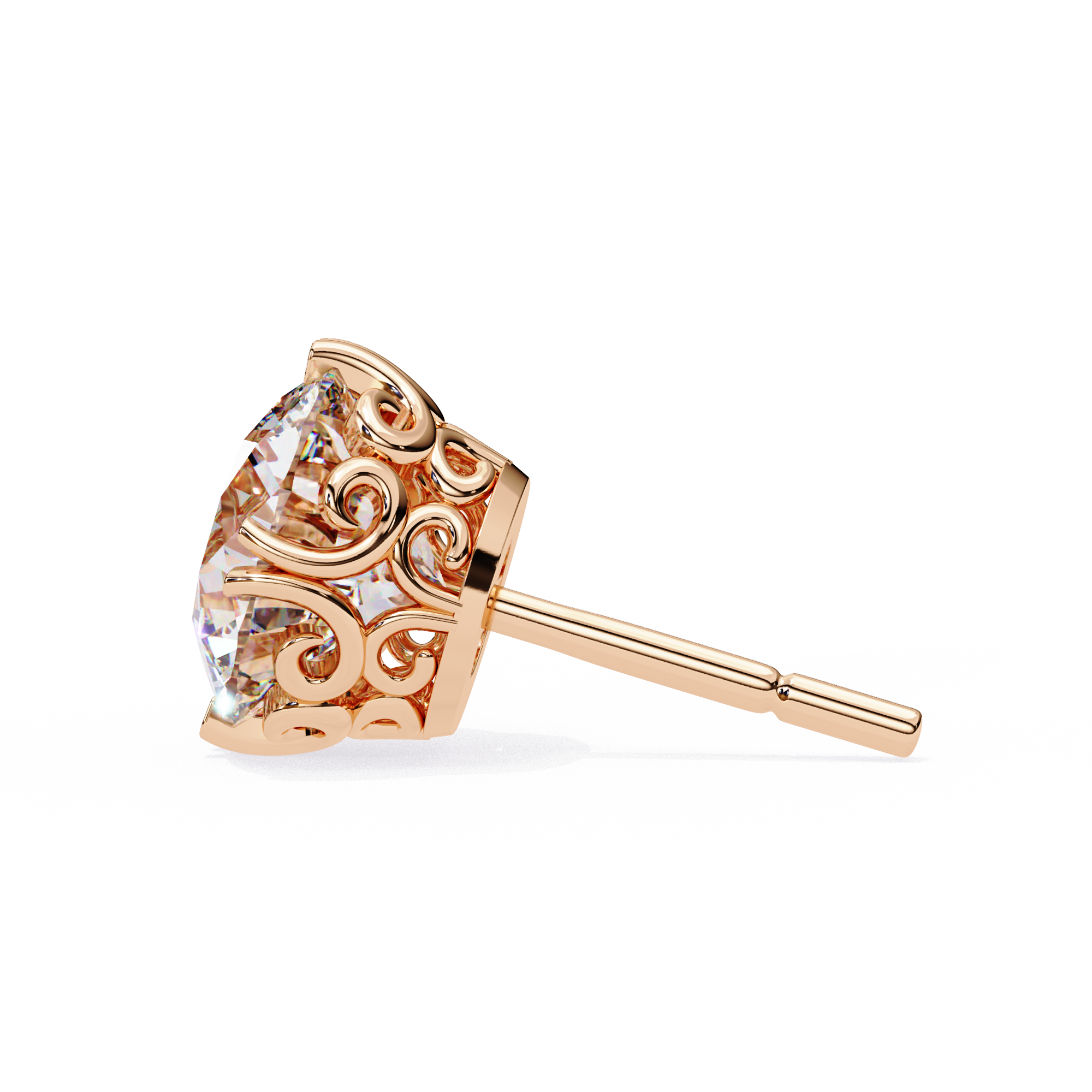 Unique 18K GOLD EARRING WITH LAB-GROWN DIAMOND.