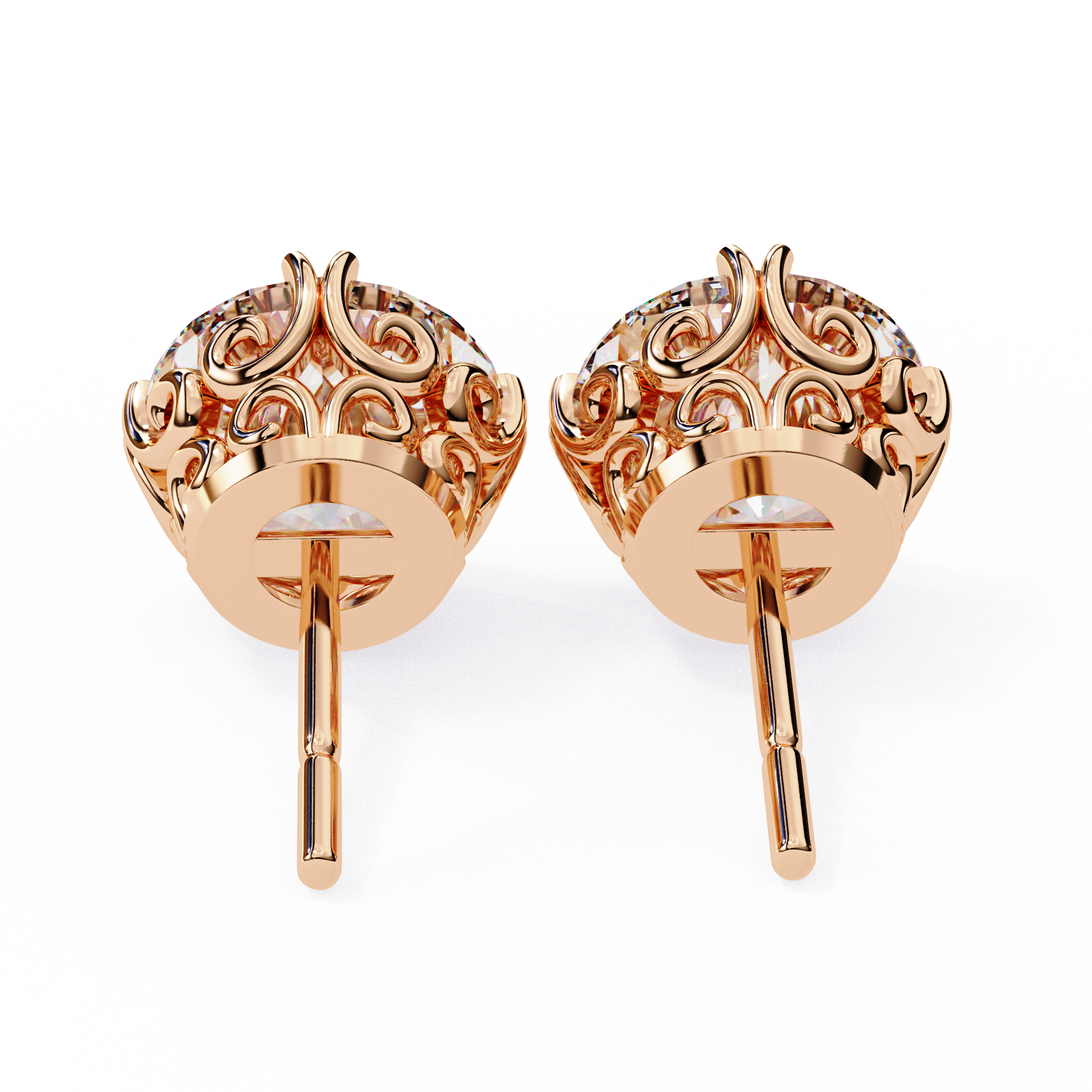 Unique 18K GOLD EARRING WITH LAB-GROWN DIAMOND.