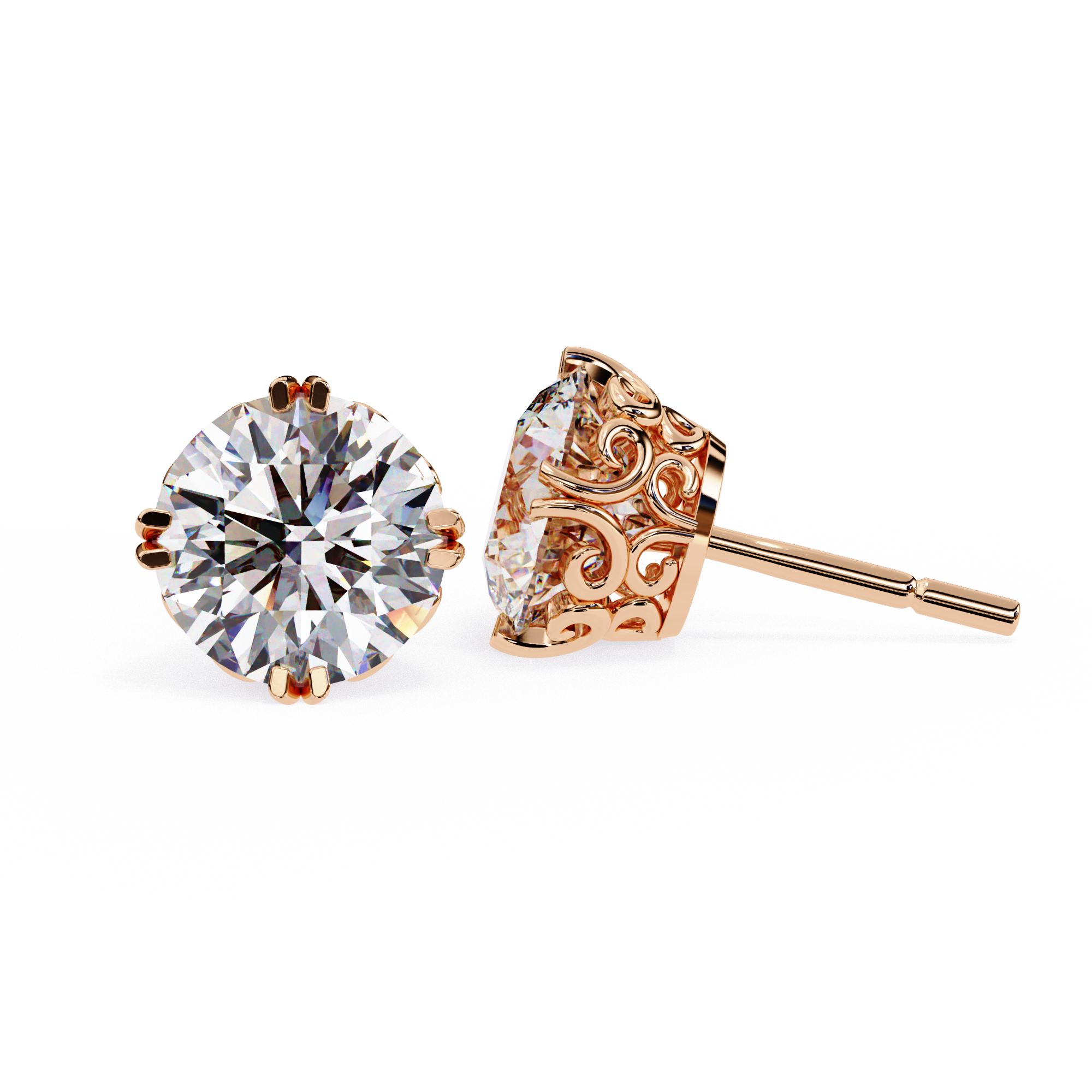 Unique 18K GOLD EARRING WITH LAB-GROWN DIAMOND.