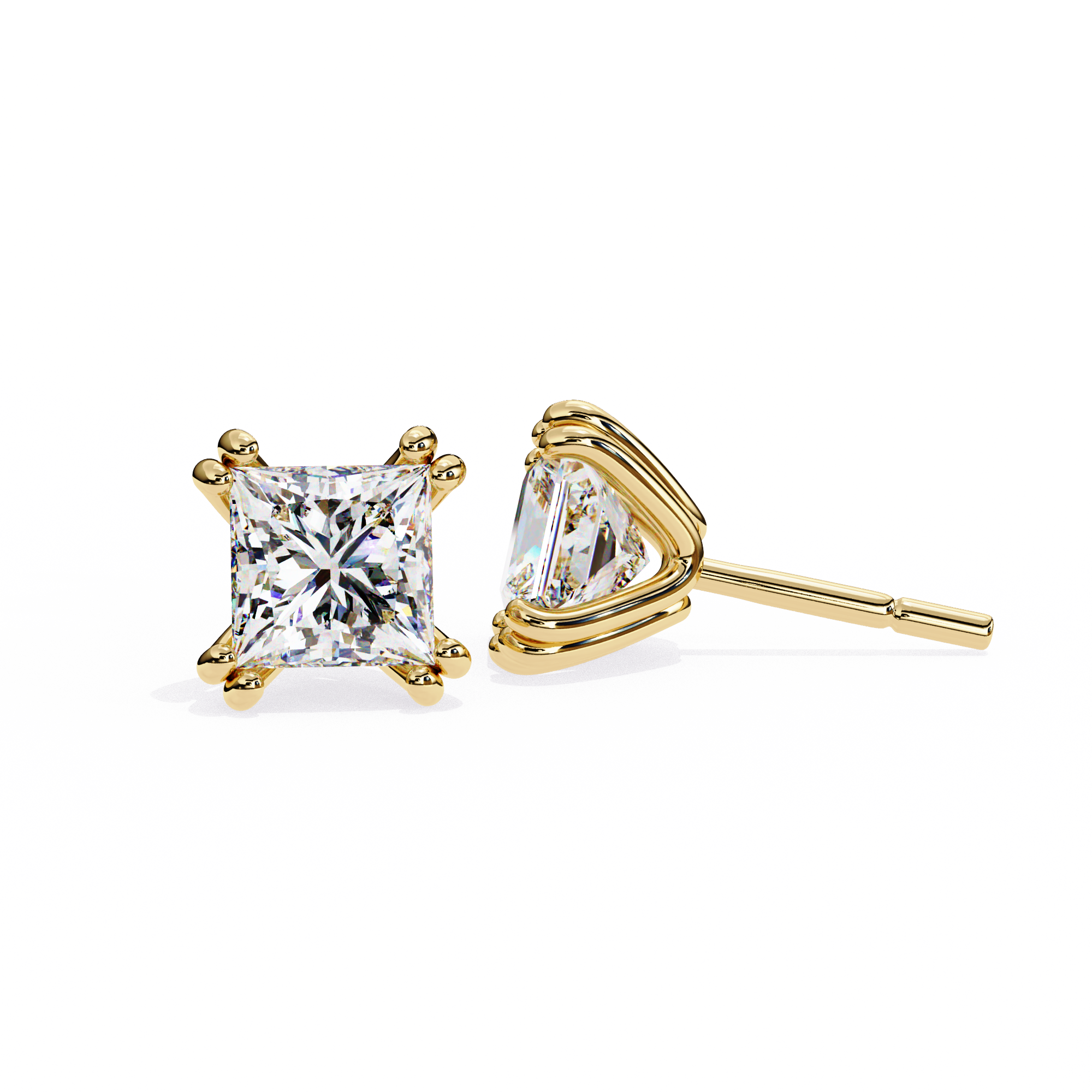 Unique 18K GOLD EARRING WITH LAB-GROWN DIAMOND.