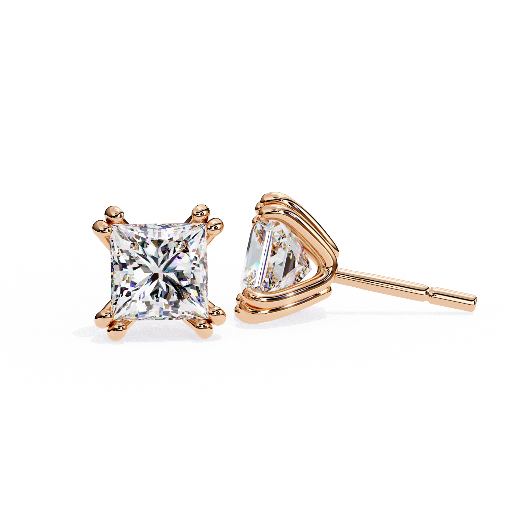 Unique 18K GOLD EARRING WITH LAB-GROWN DIAMOND.