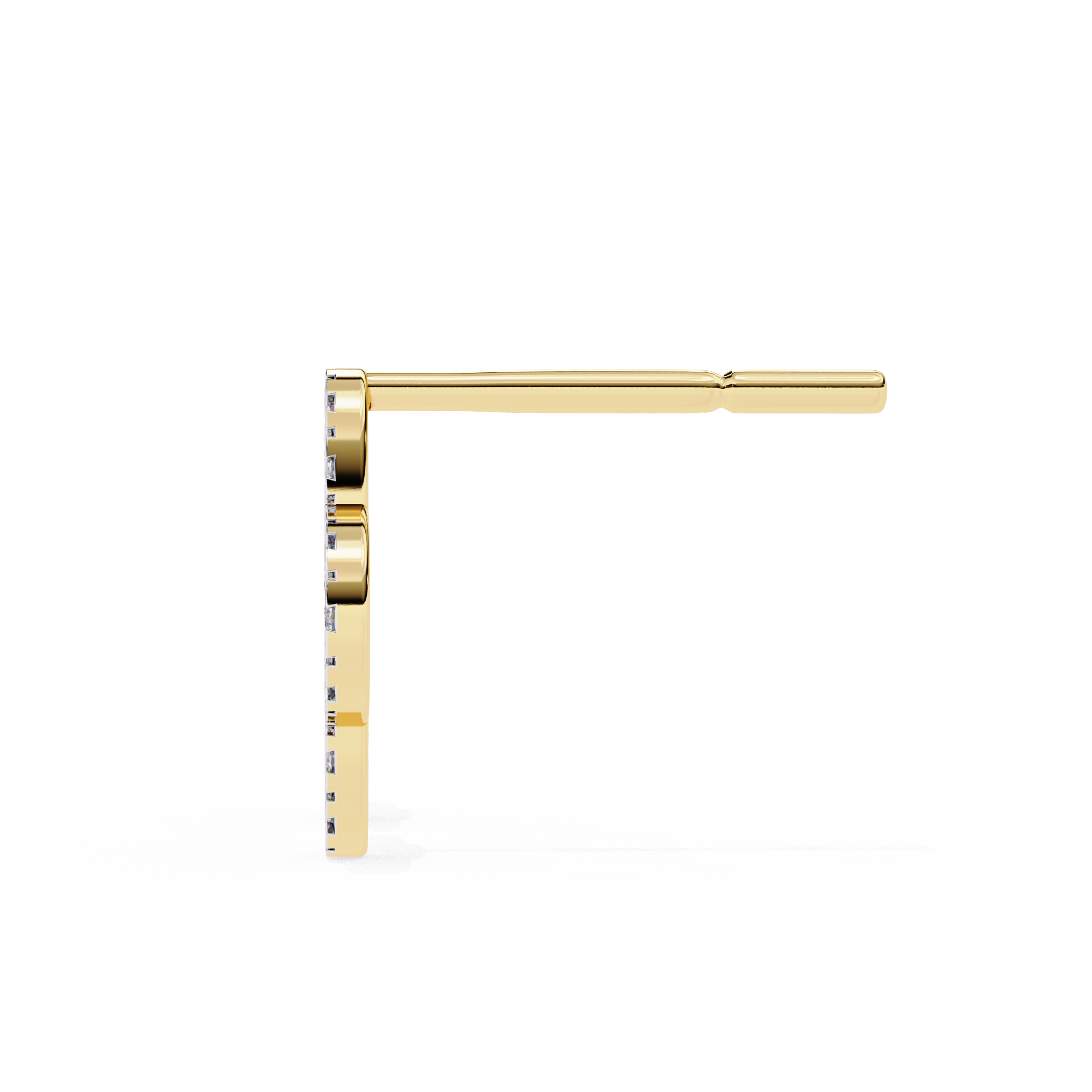 Unique 18K GOLD EARRING WITH LAB-GROWN DIAMOND.