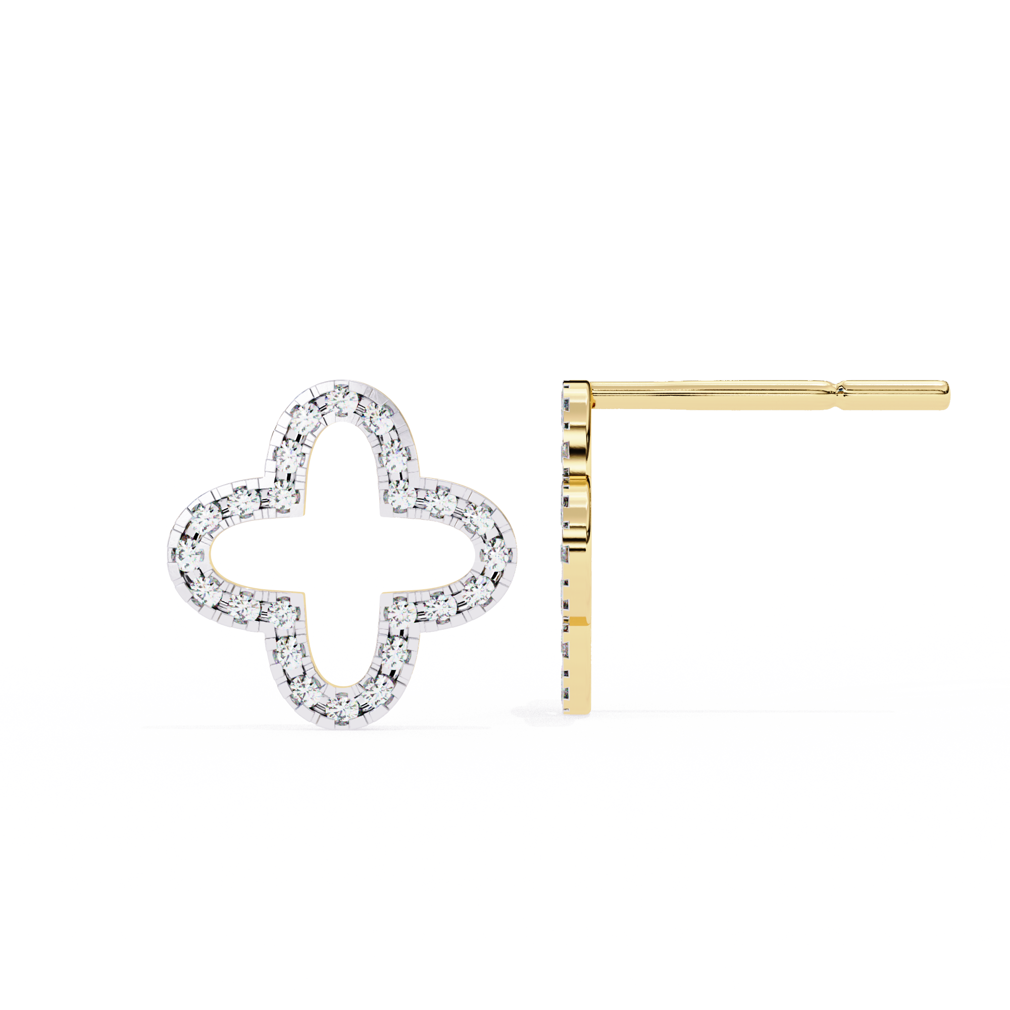 Unique 18K GOLD EARRING WITH LAB-GROWN DIAMOND.