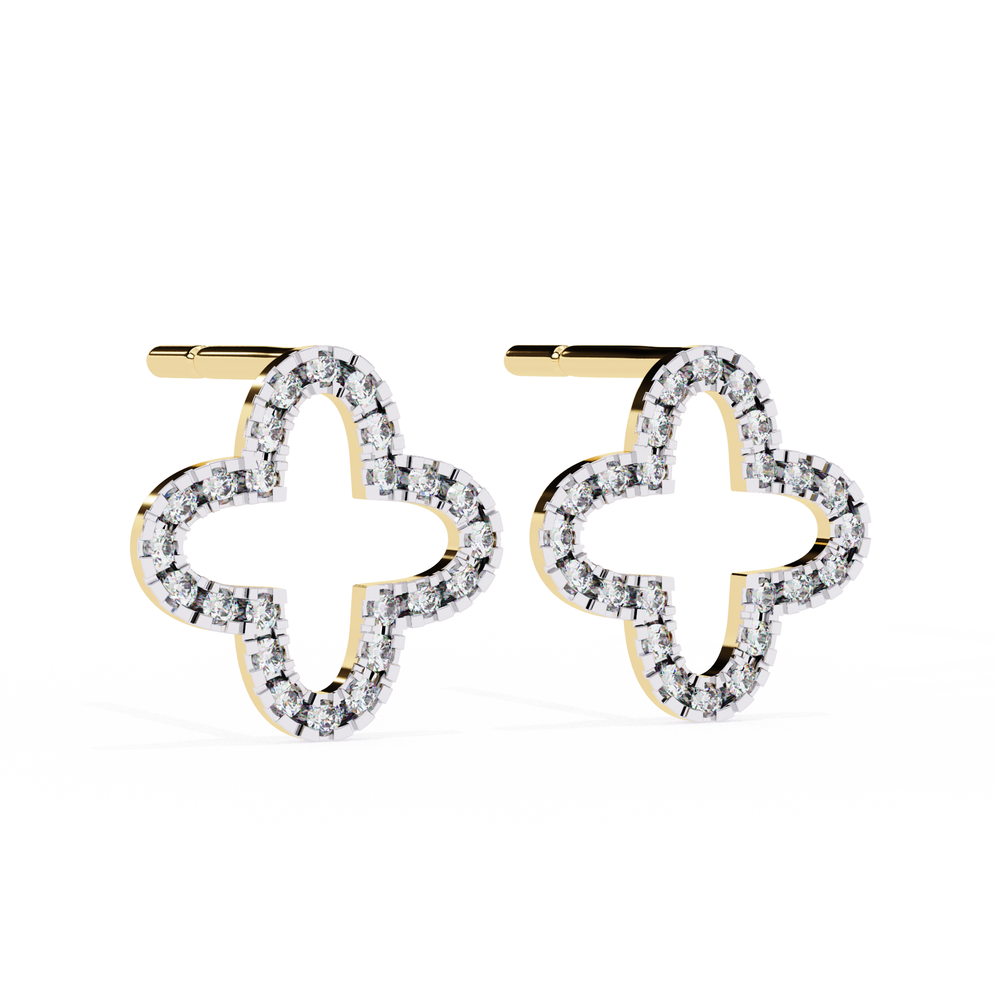 Unique 18K GOLD EARRING WITH LAB-GROWN DIAMOND.