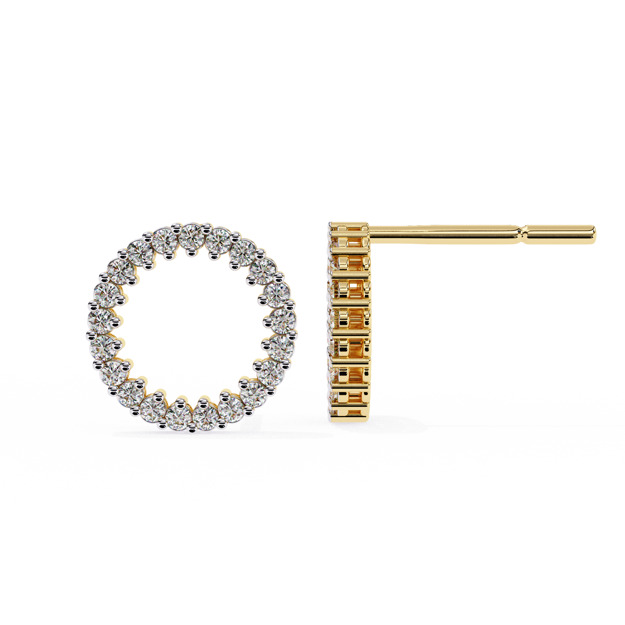 Unique 18K GOLD EARRING WITH LAB-GROWN DIAMOND.