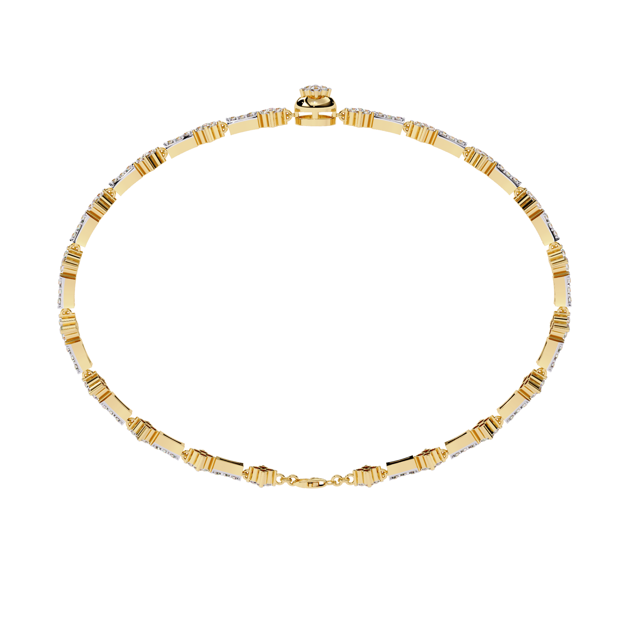Fabulous Lab Grown Diamond Bracelet With 18k Gold