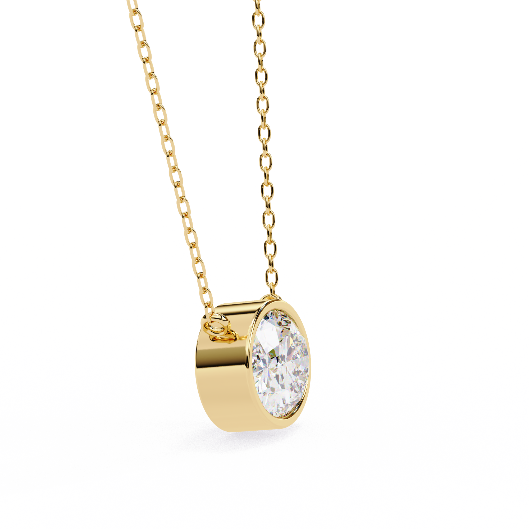 18k Gold  Pendant With Fabulous Lab Grown Diamond