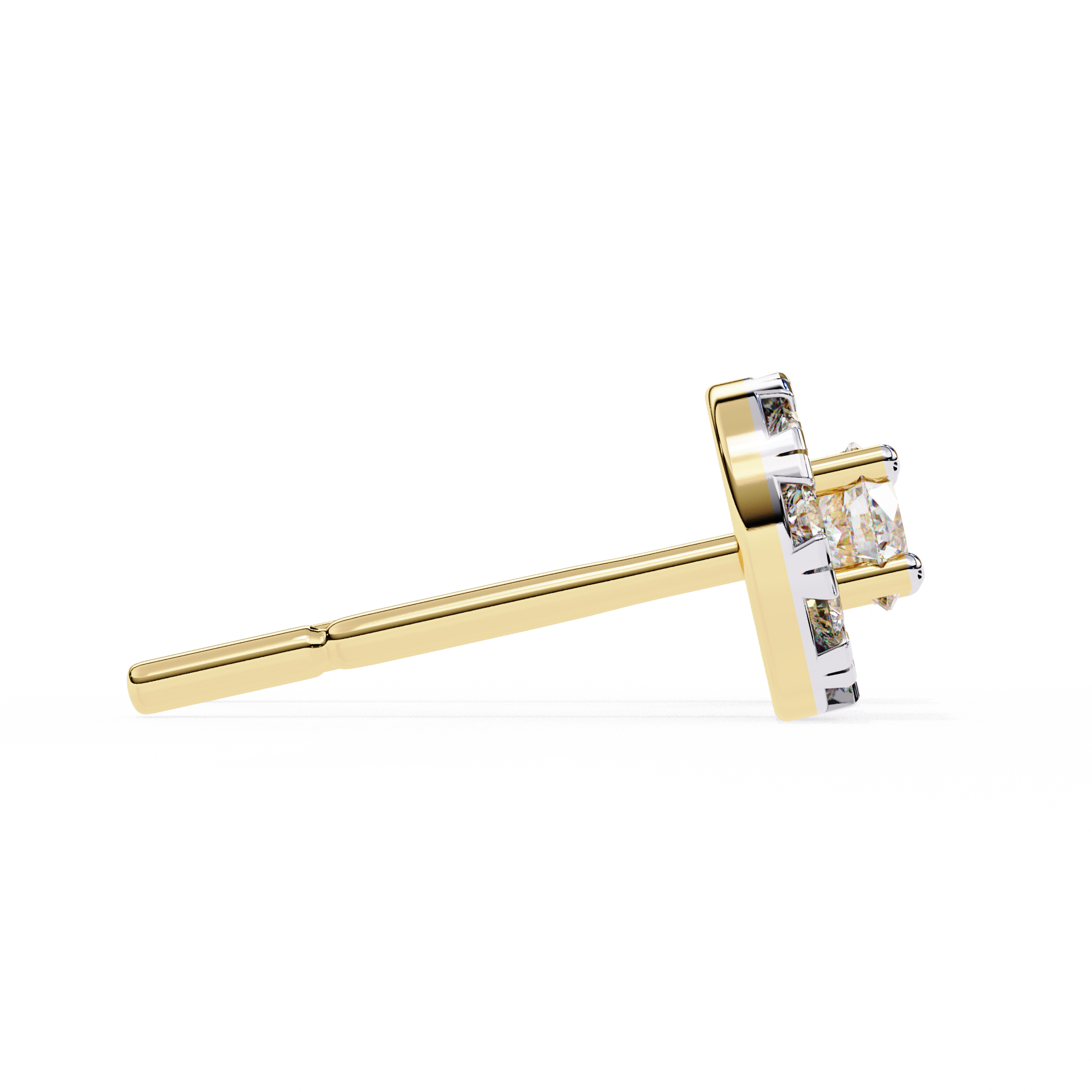 Unique 18K GOLD EARRING WITH LAB-GROWN DIAMOND.