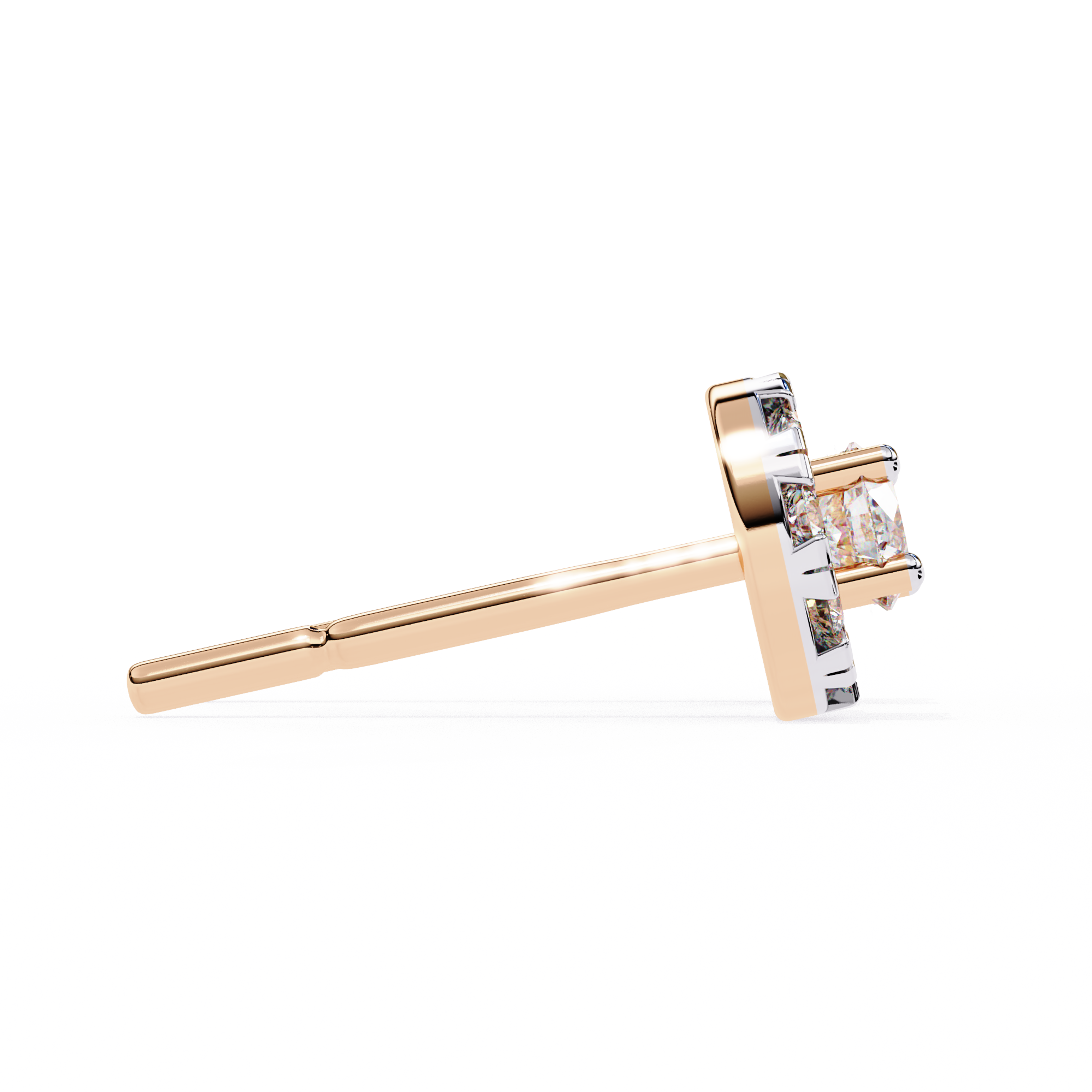 Unique 18K GOLD EARRING WITH LAB-GROWN DIAMOND.