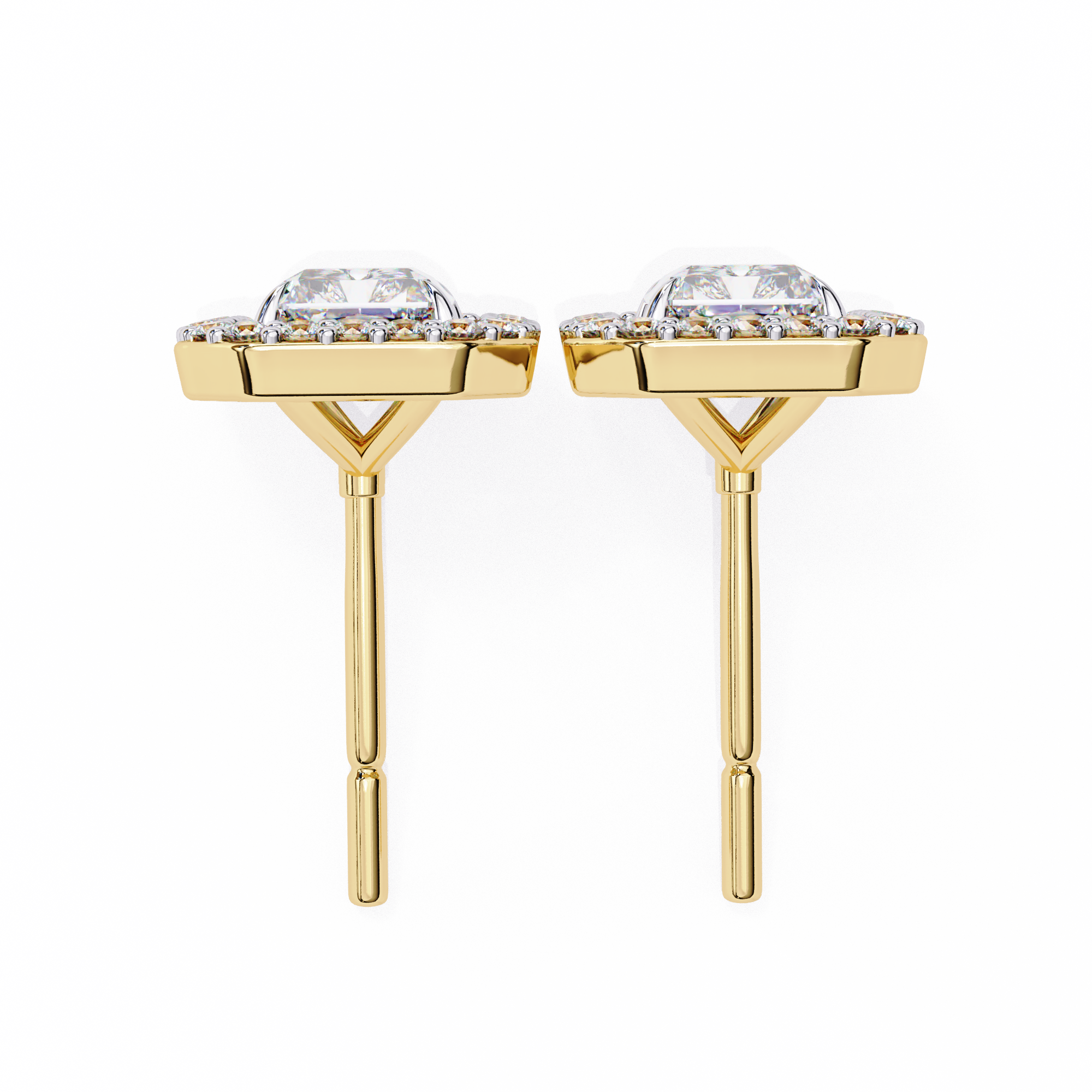 Unique 18K GOLD EARRING WITH LAB-GROWN DIAMOND.