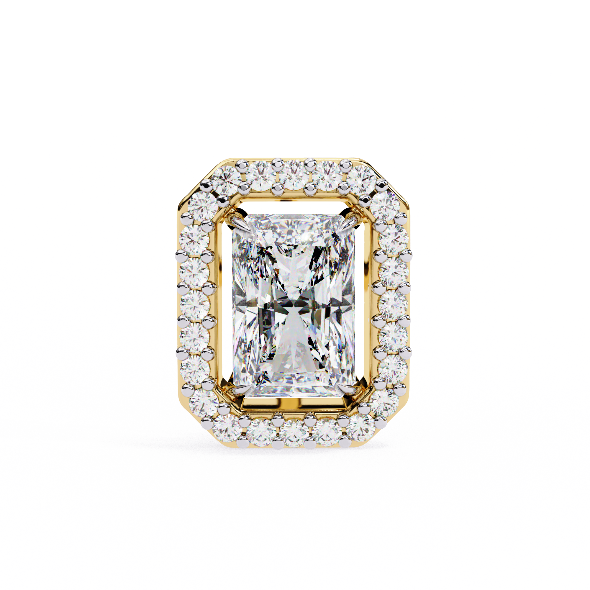 Unique 18K GOLD EARRING WITH LAB-GROWN DIAMOND.