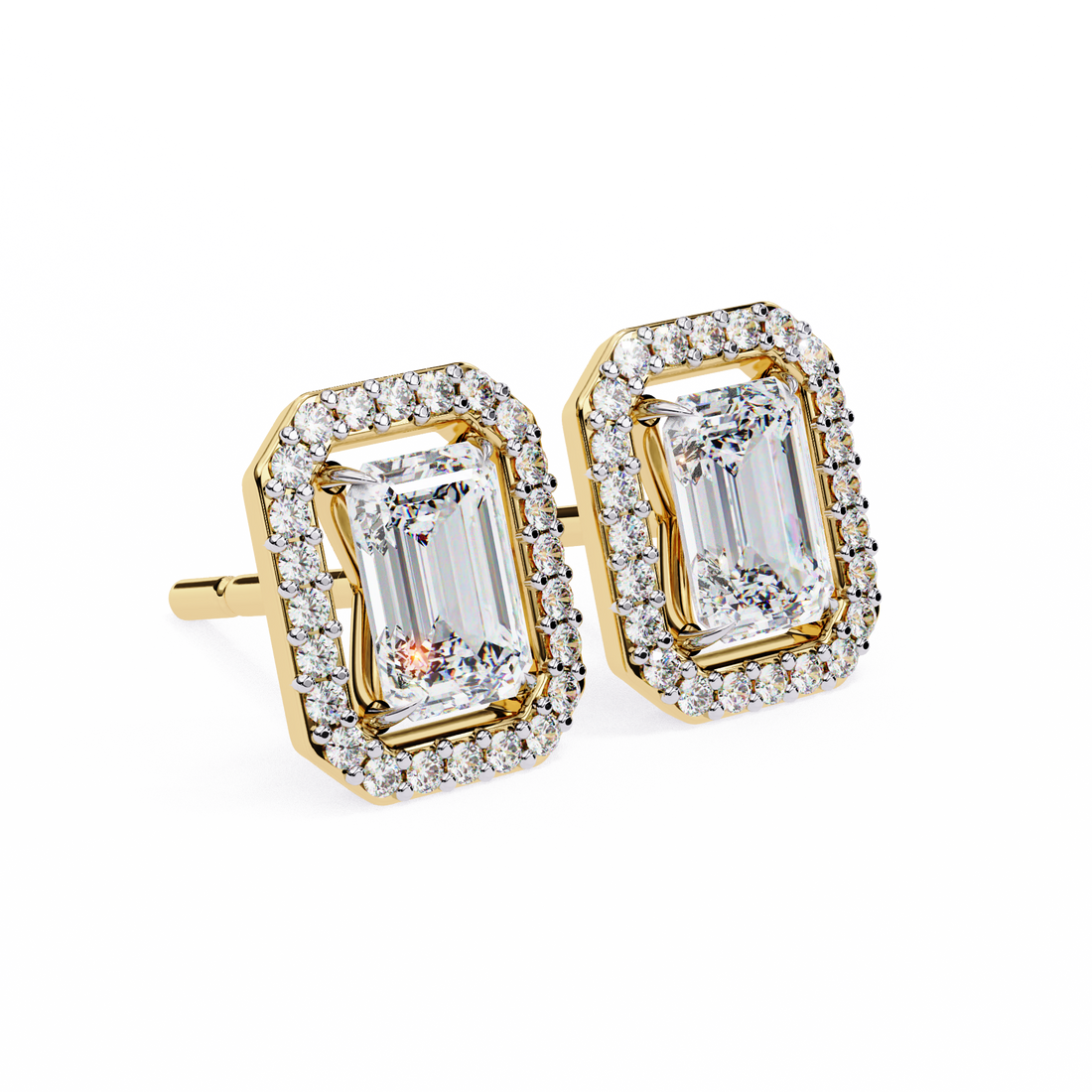 Unique 18K GOLD EARRING WITH LAB-GROWN DIAMOND.