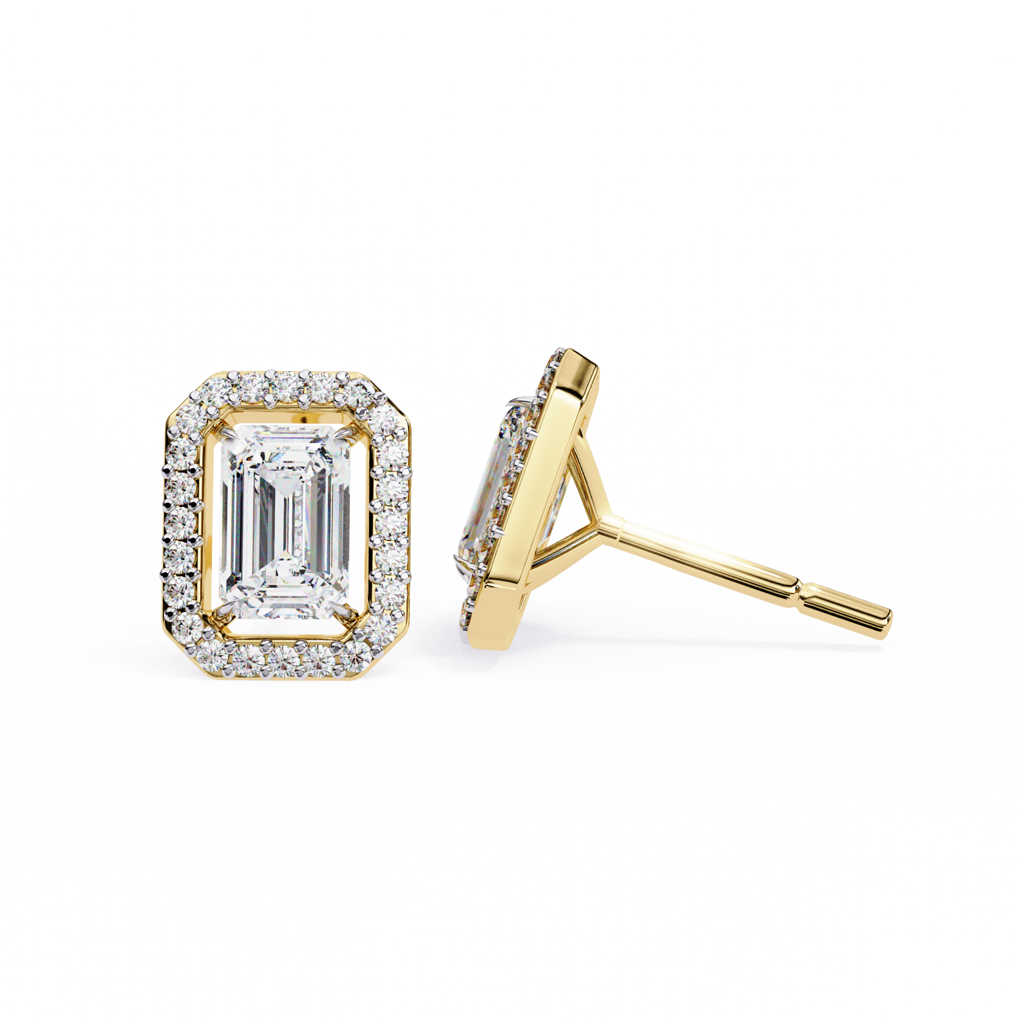 Unique 18K GOLD EARRING WITH LAB-GROWN DIAMOND.