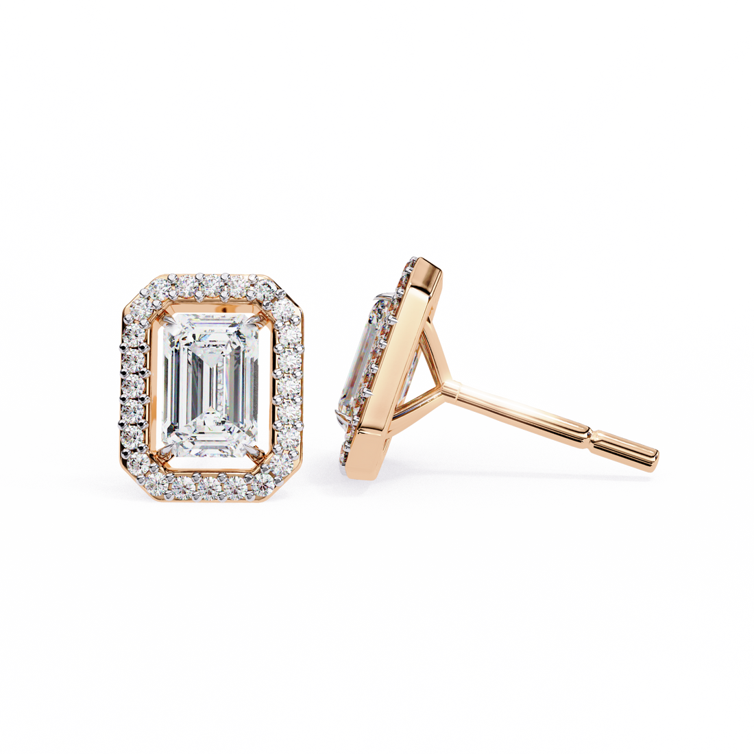 Unique 18K GOLD EARRING WITH LAB-GROWN DIAMOND.