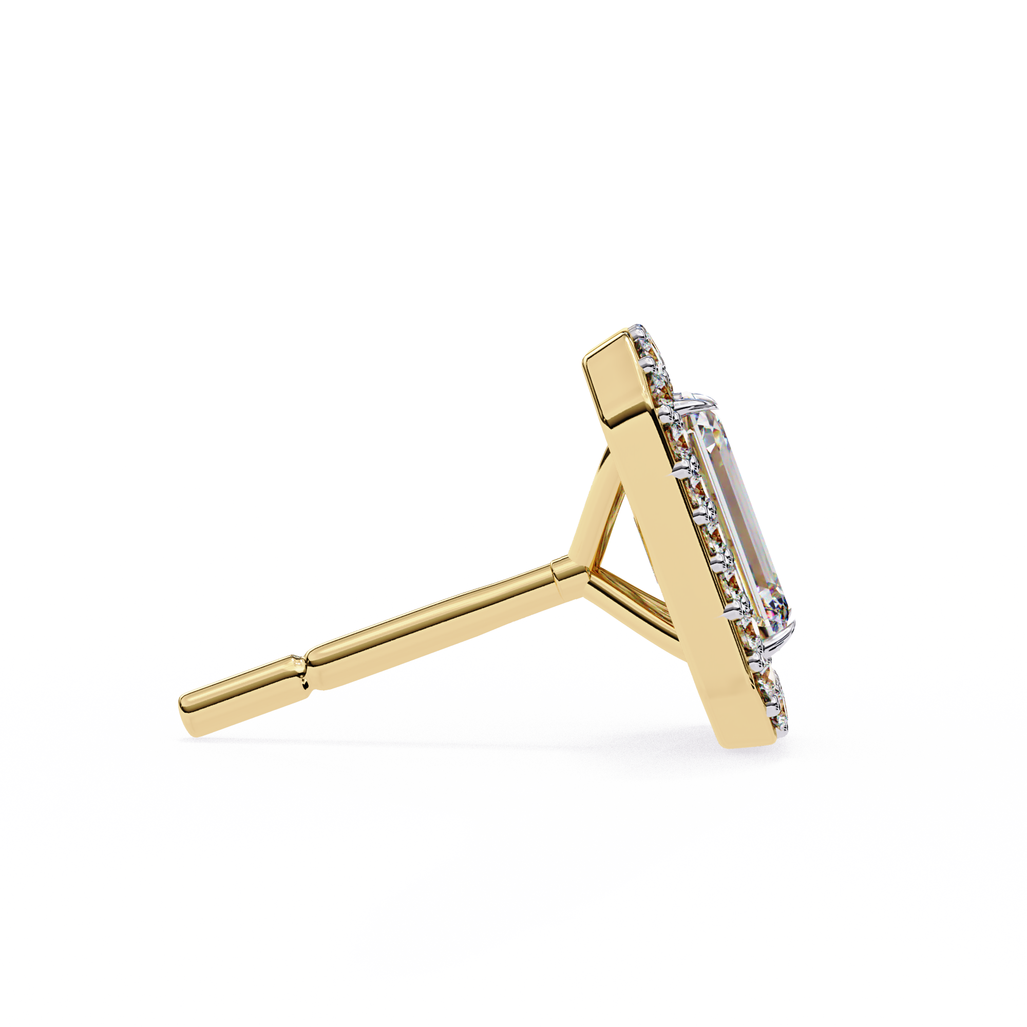 Unique 18K GOLD EARRING WITH LAB-GROWN DIAMOND.