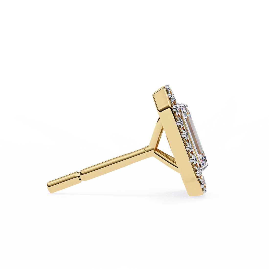 Unique 18K GOLD EARRING WITH LAB-GROWN DIAMOND.