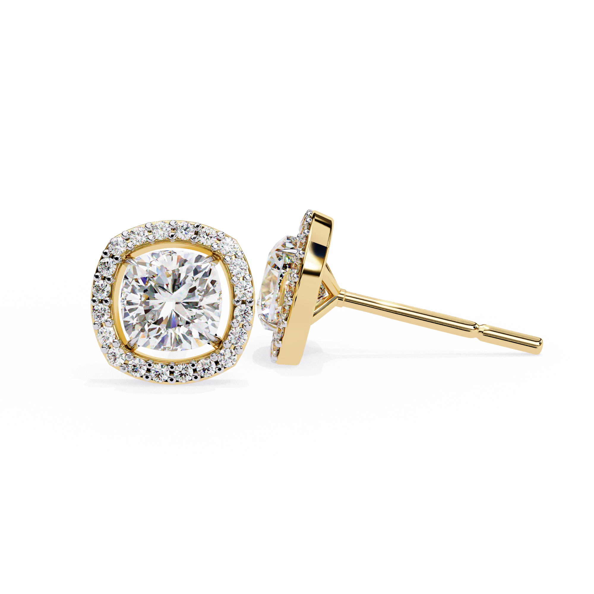 Unique 18K GOLD EARRING WITH LAB-GROWN DIAMOND.