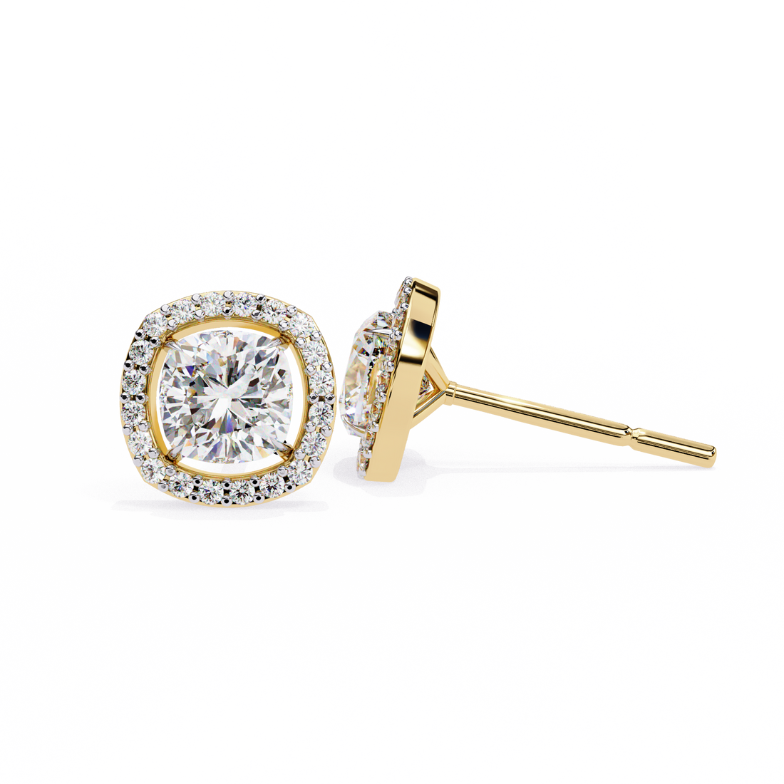 Unique 18K GOLD EARRING WITH LAB-GROWN DIAMOND.