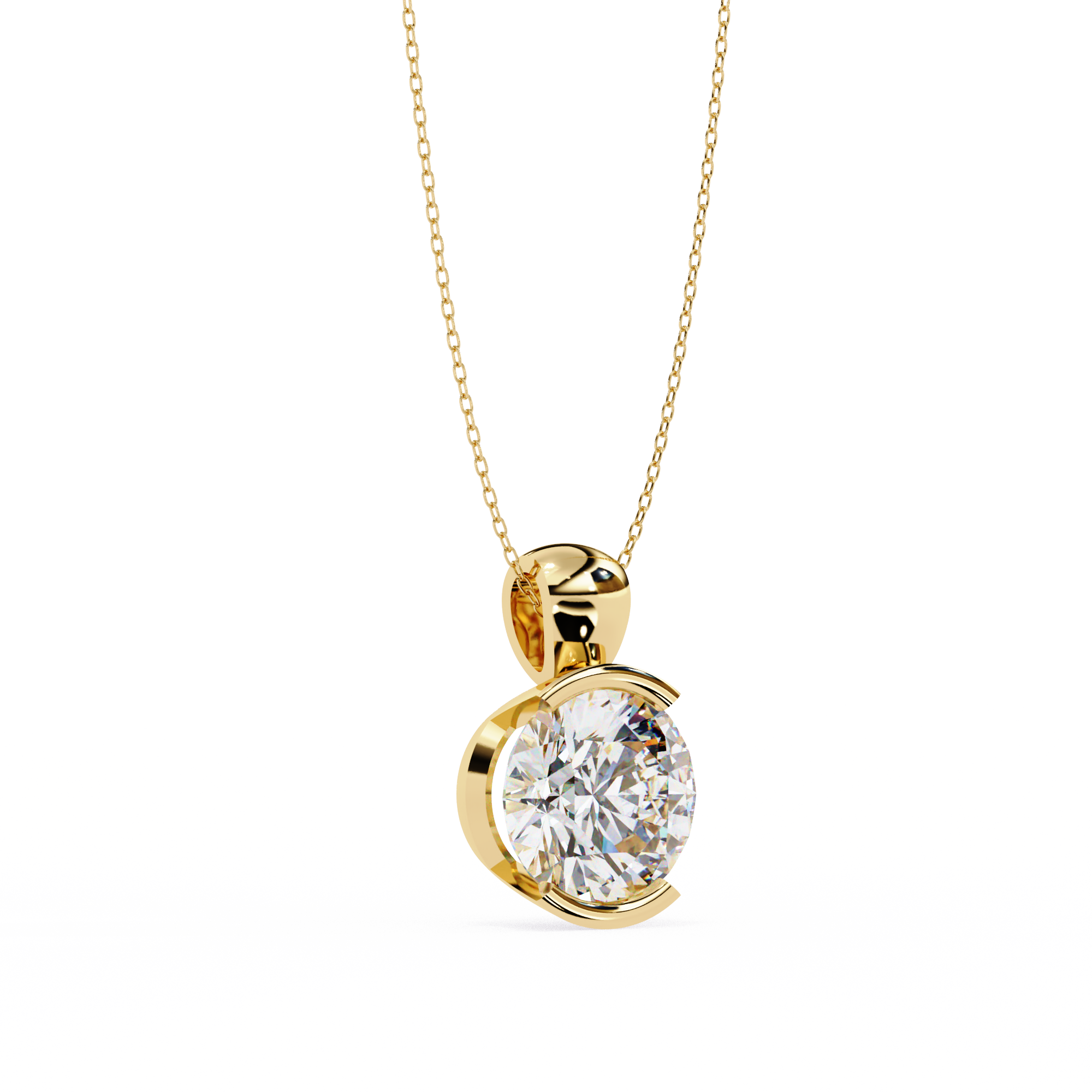 Fabulous Lab Grown Diamond Women Pendant  18k Gold