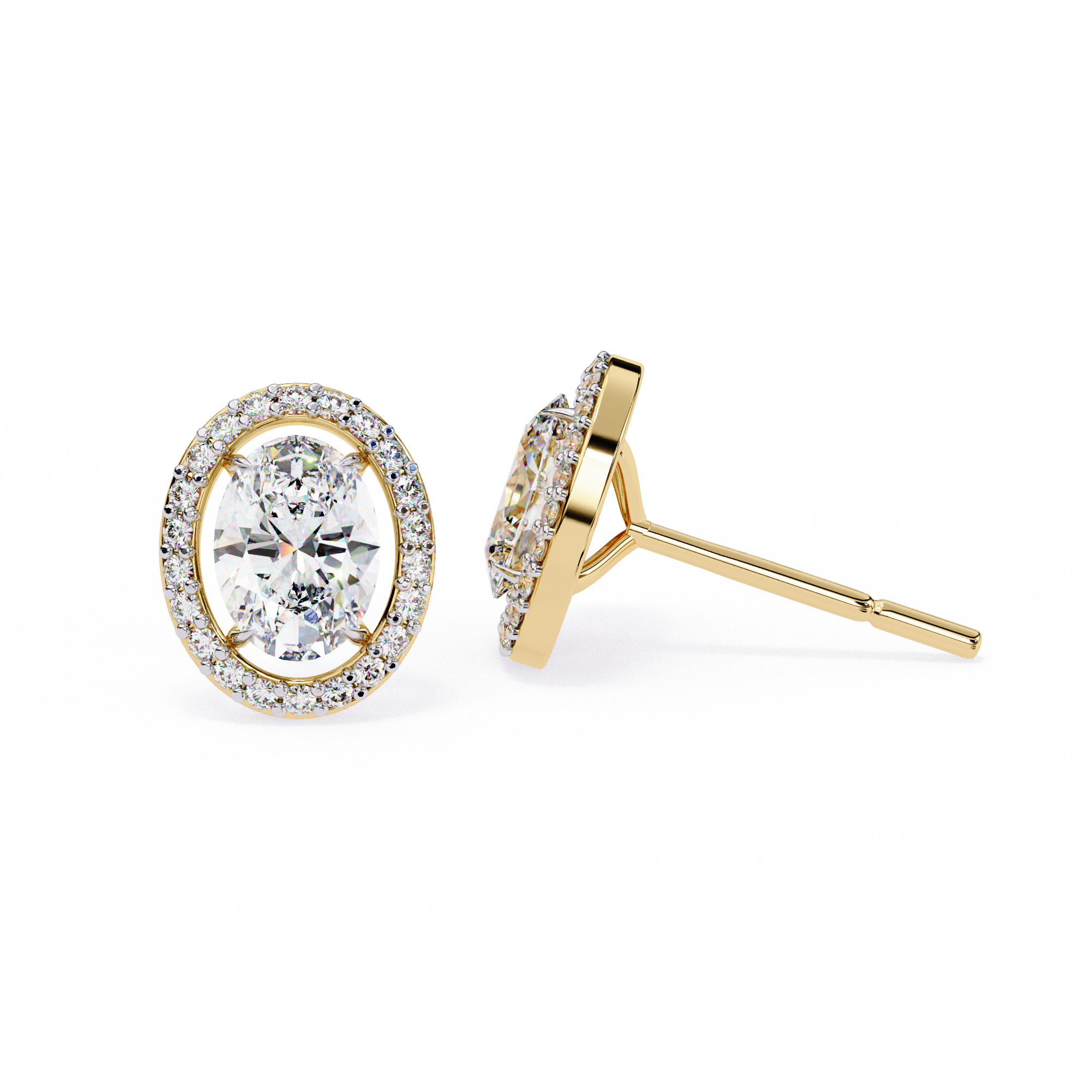 Unique 18K GOLD EARRING WITH LAB-GROWN DIAMOND.