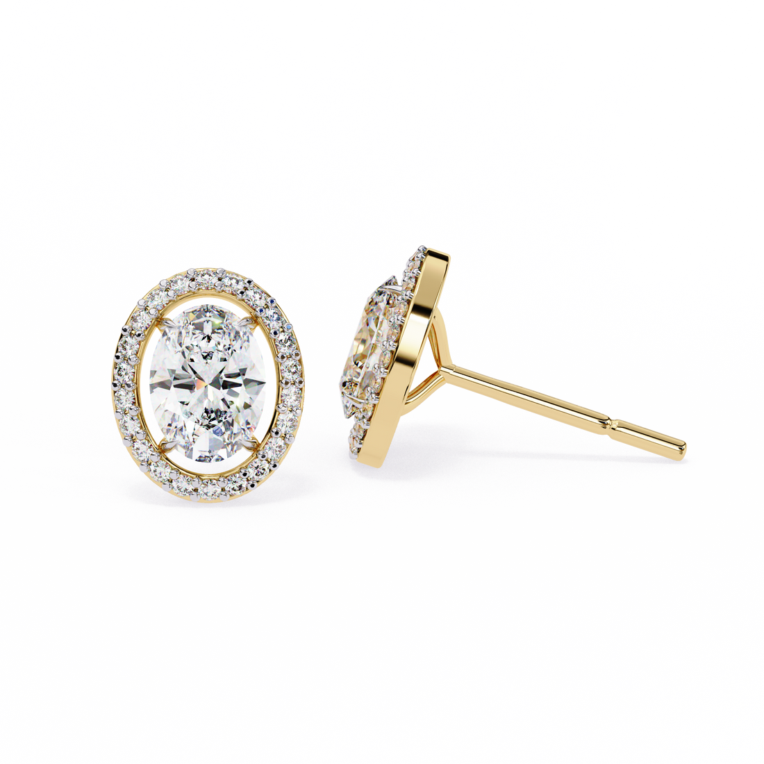 Unique 18K GOLD EARRING WITH LAB-GROWN DIAMOND.