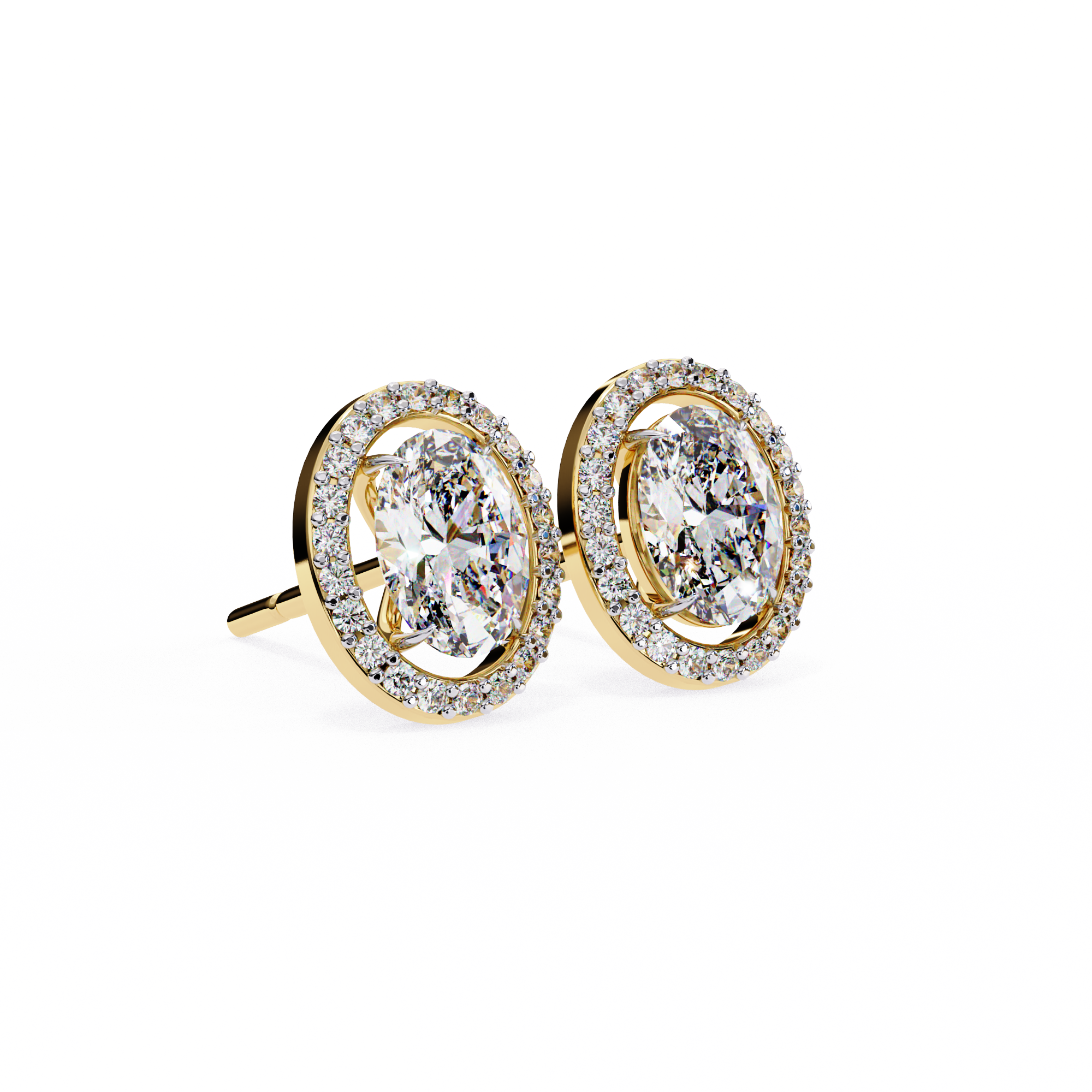 Unique 18K GOLD EARRING WITH LAB-GROWN DIAMOND.