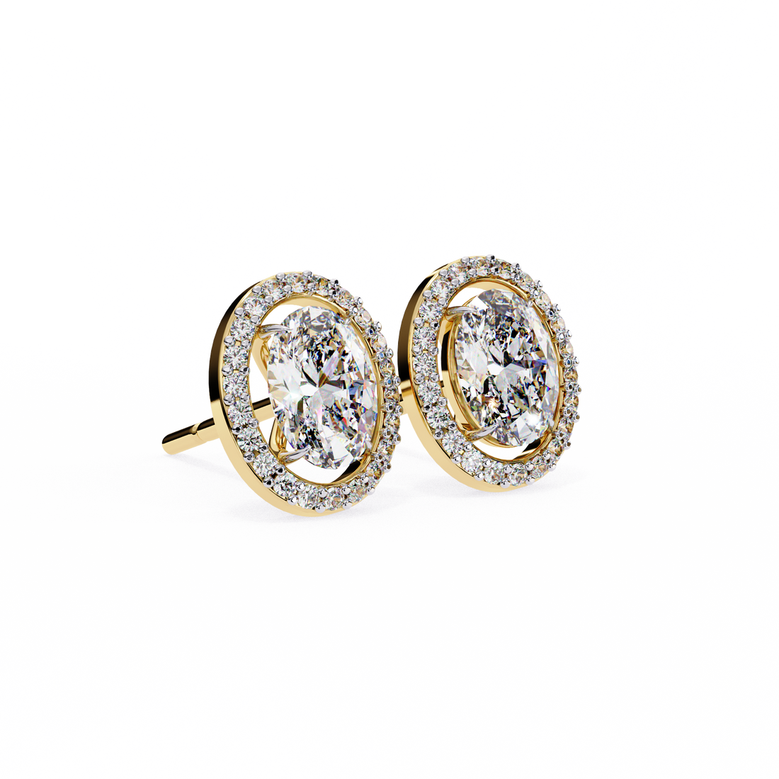 Unique 18K GOLD EARRING WITH LAB-GROWN DIAMOND.