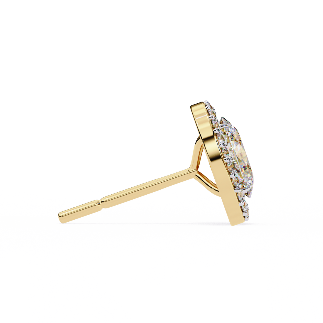 Unique 18K GOLD EARRING WITH LAB-GROWN DIAMOND.