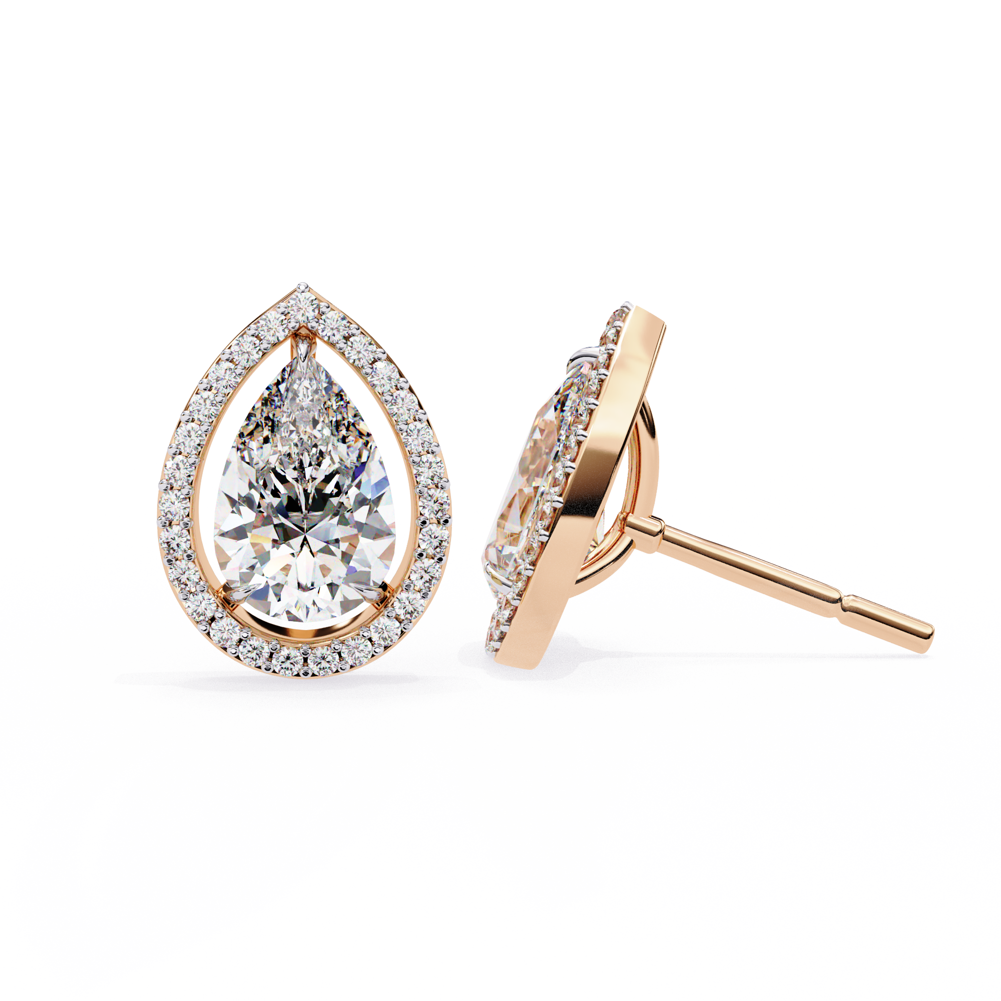 Unique 18K GOLD EARRING WITH LAB-GROWN DIAMOND.