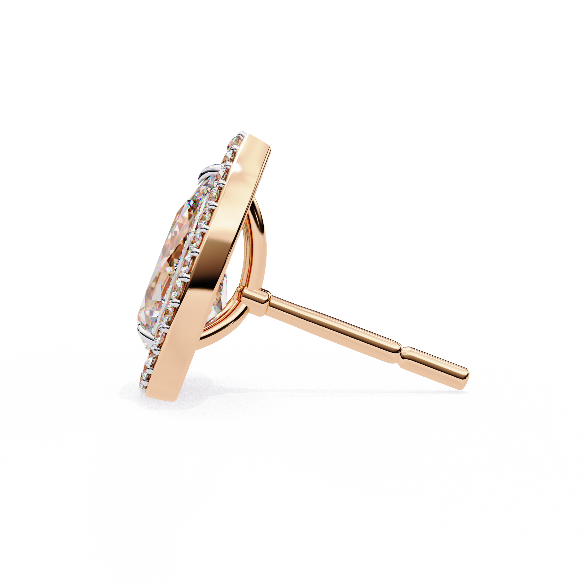 Unique 18K GOLD EARRING WITH LAB-GROWN DIAMOND.