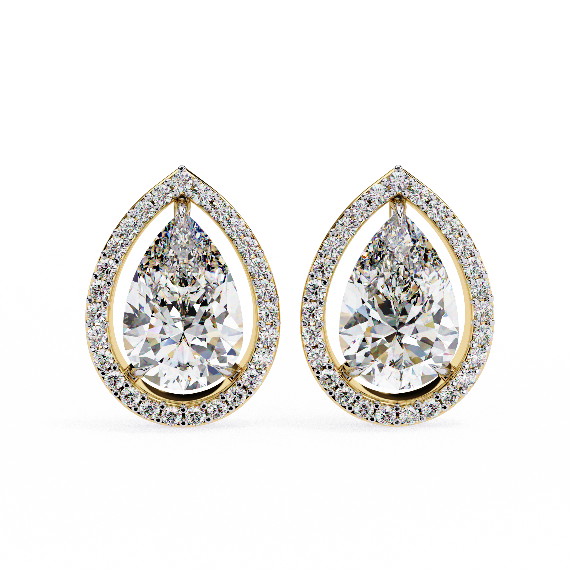 Unique 18K GOLD EARRING WITH LAB-GROWN DIAMOND.