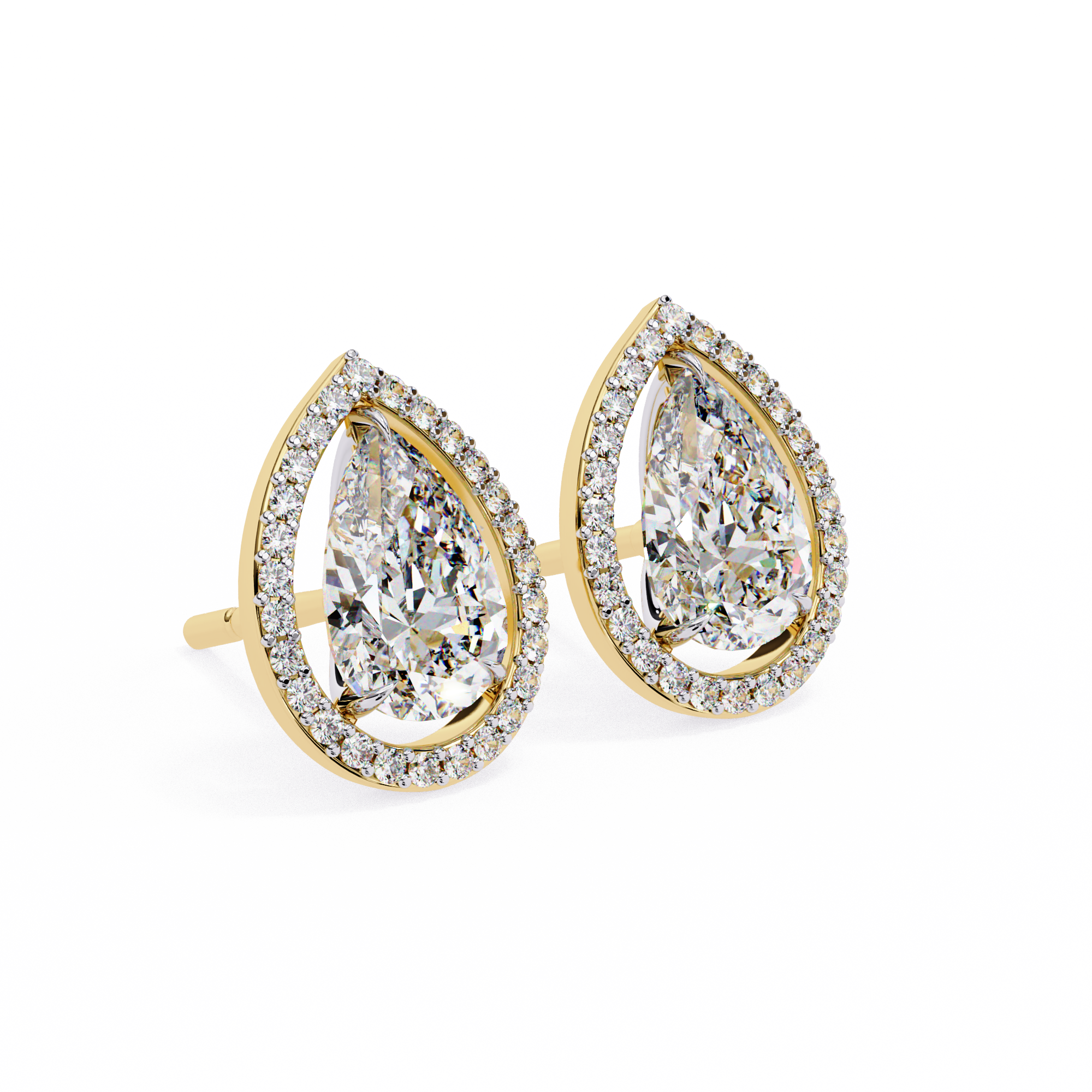 Unique 18K GOLD EARRING WITH LAB-GROWN DIAMOND.