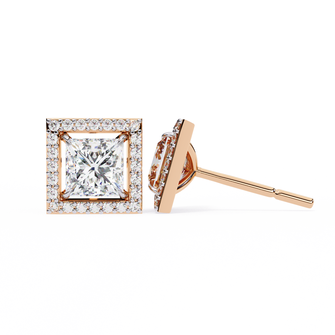 Unique 18K GOLD EARRING WITH LAB-GROWN DIAMOND.