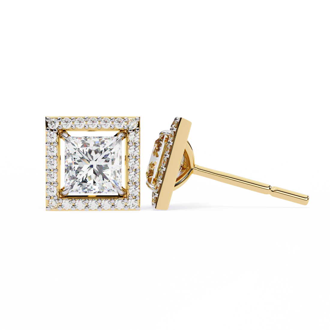 Unique 18K GOLD EARRING WITH LAB-GROWN DIAMOND.
