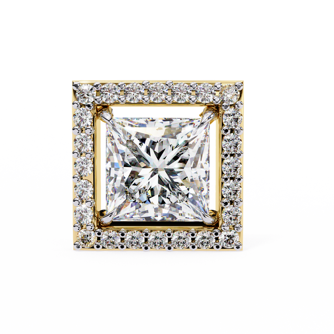 Unique 18K GOLD EARRING WITH LAB-GROWN DIAMOND.