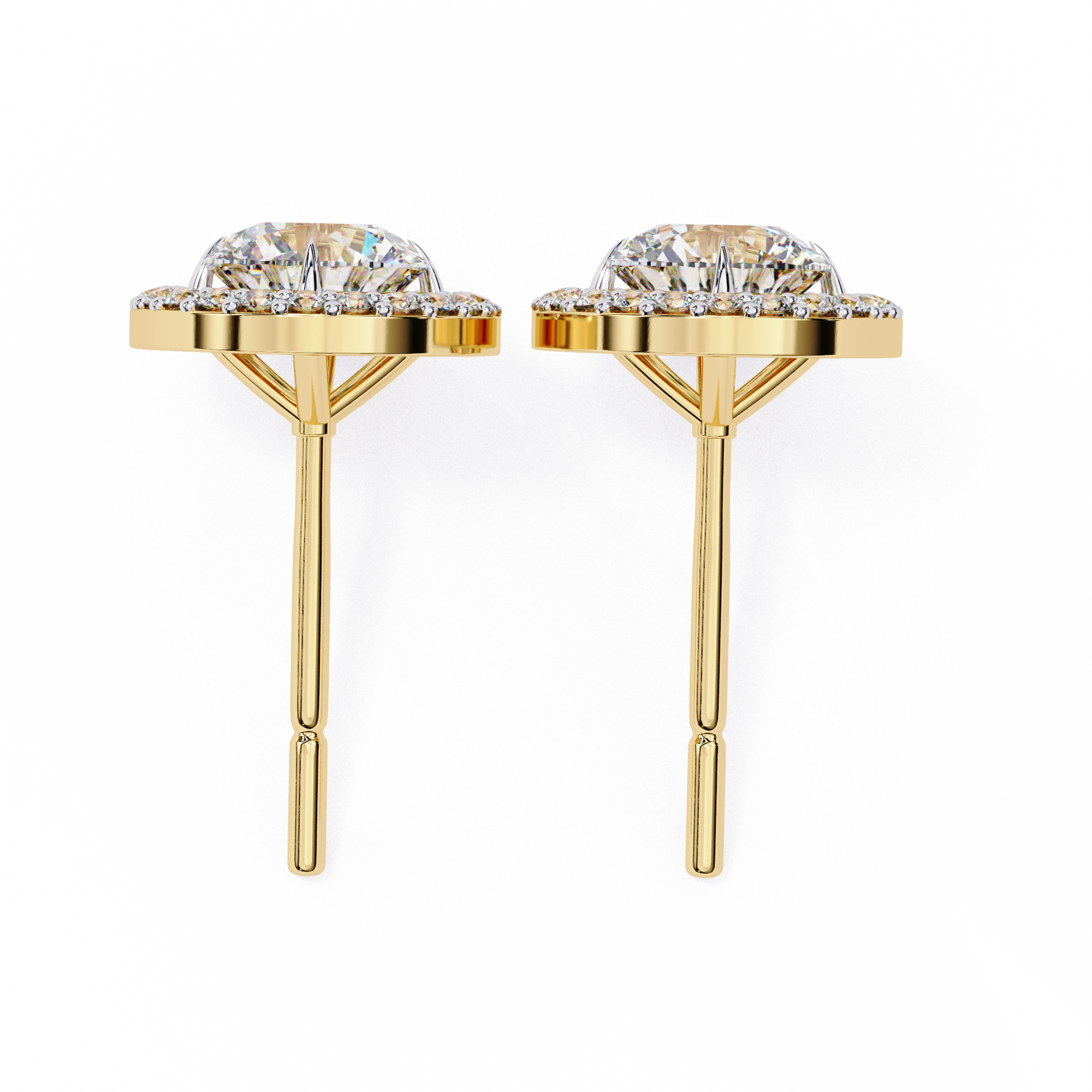 Unique 18K GOLD EARRING WITH LAB-GROWN DIAMOND.