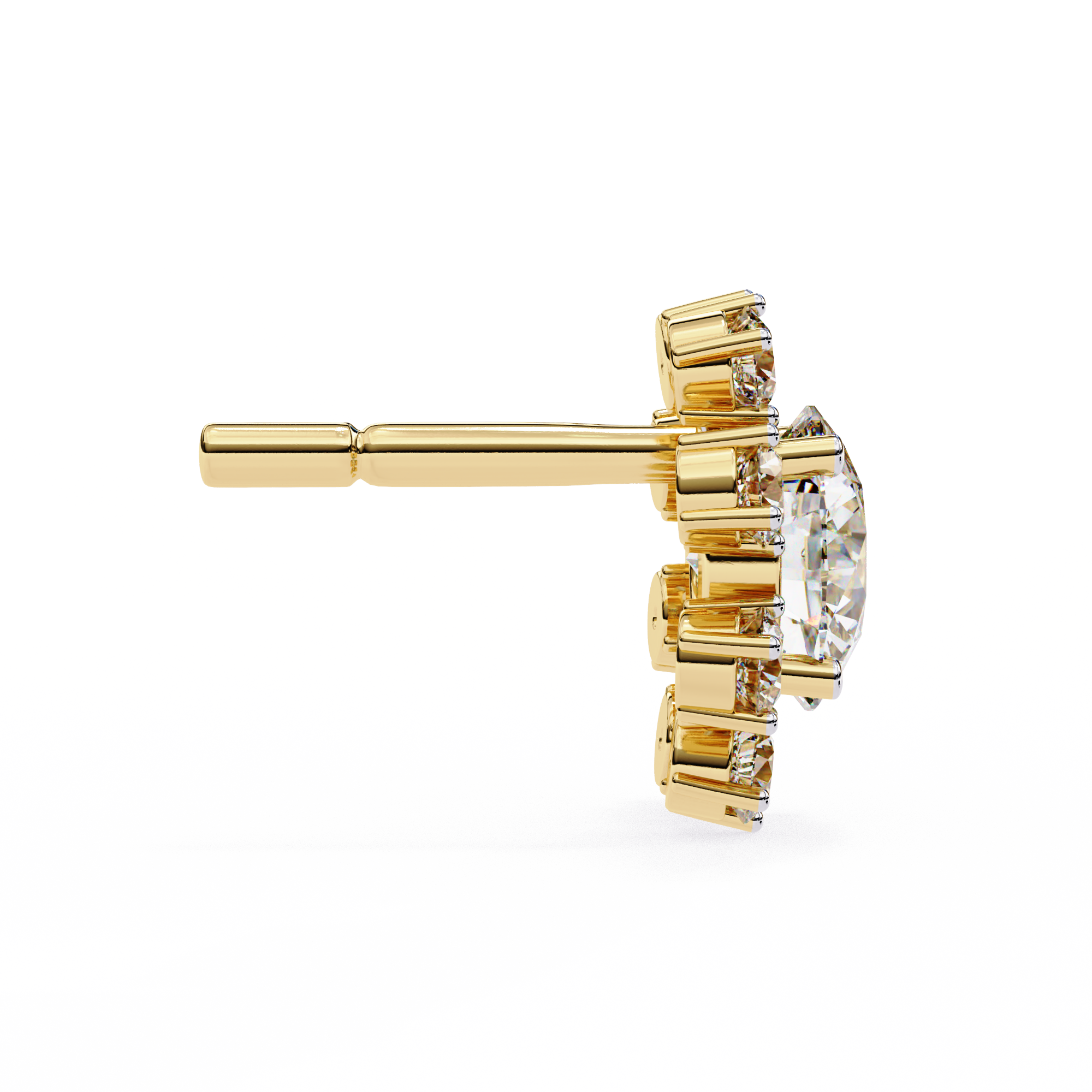 Unique 18K GOLD EARRING WITH LAB-GROWN DIAMOND.