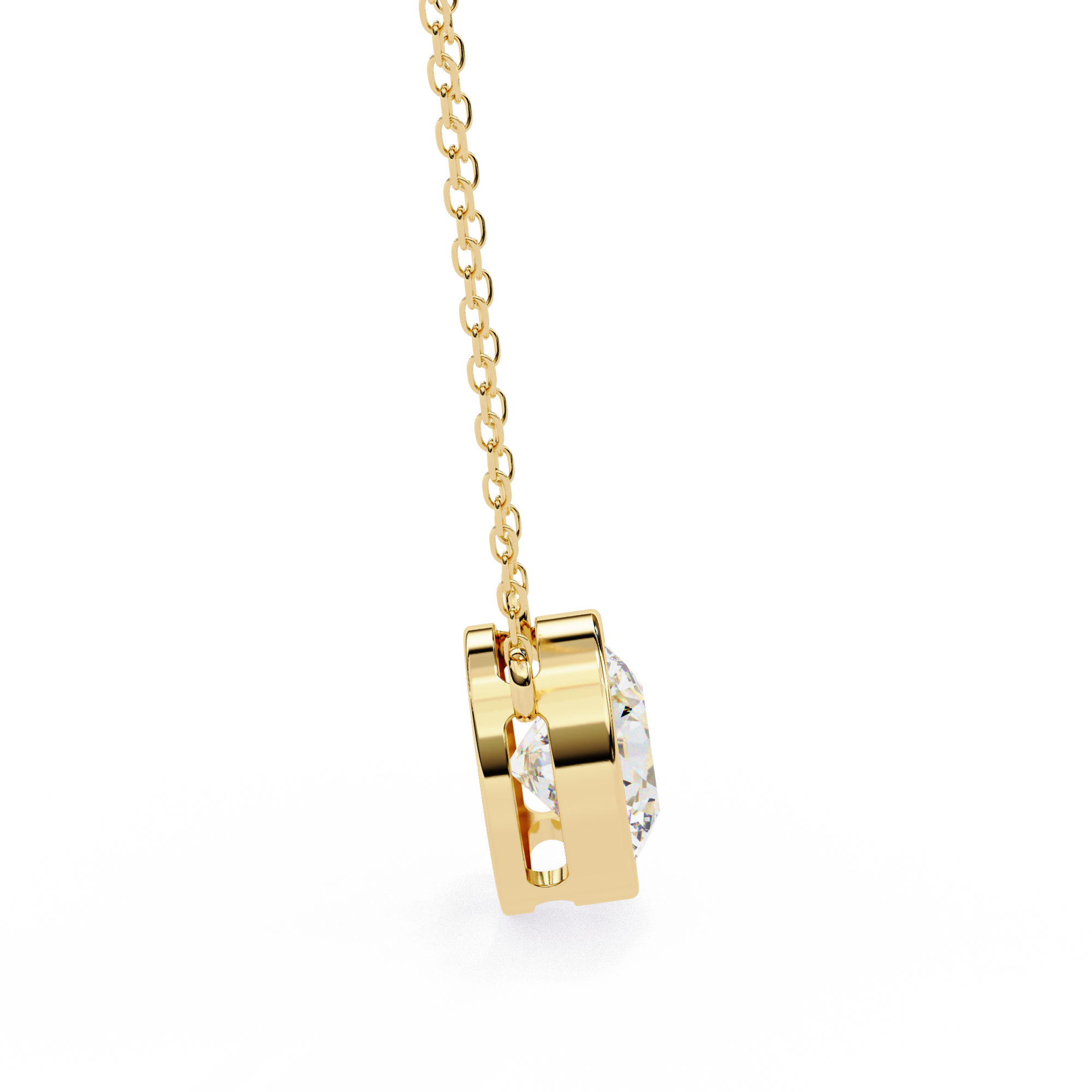 18k Gold  Pendant With Fabulous Lab Grown Diamond