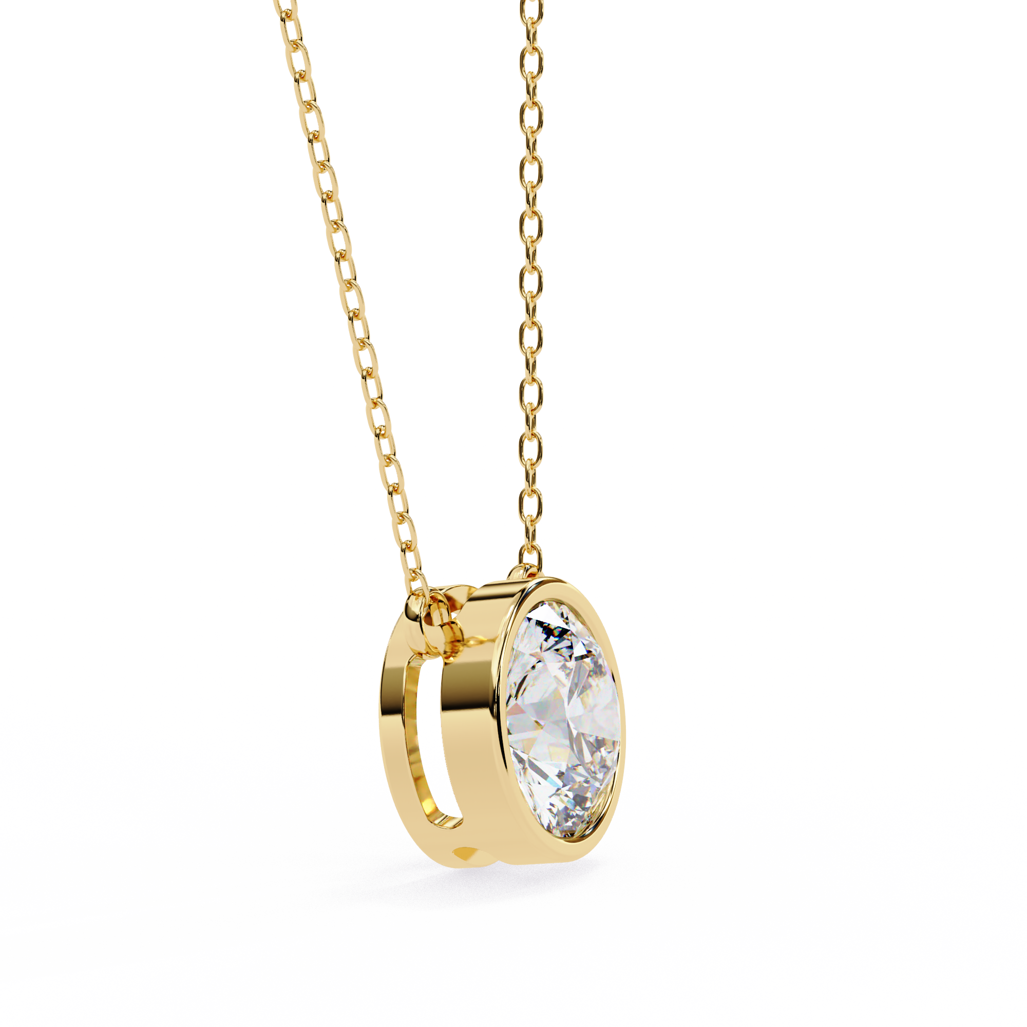 18k Gold  Pendant With Fabulous Lab Grown Diamond