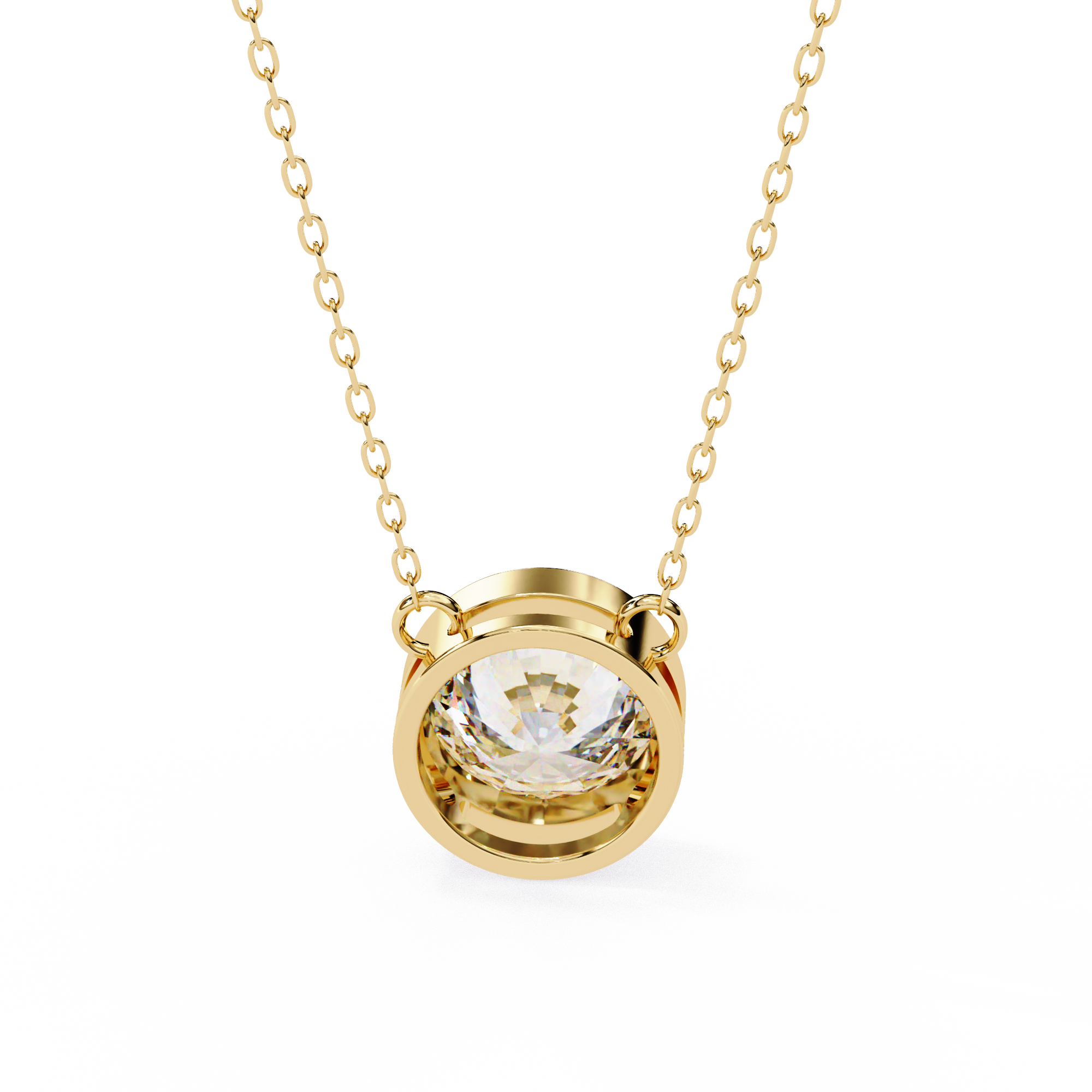 18k Gold  Pendant With Fabulous Lab Grown Diamond