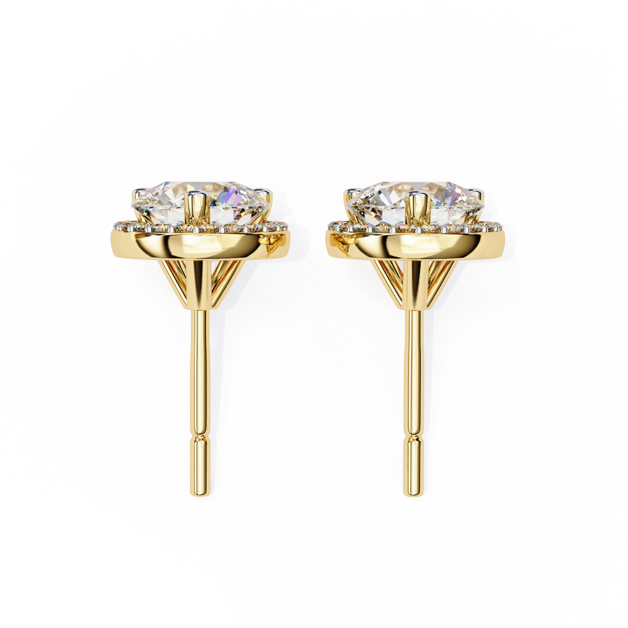 Unique 18K GOLD EARRING WITH LAB-GROWN DIAMOND.