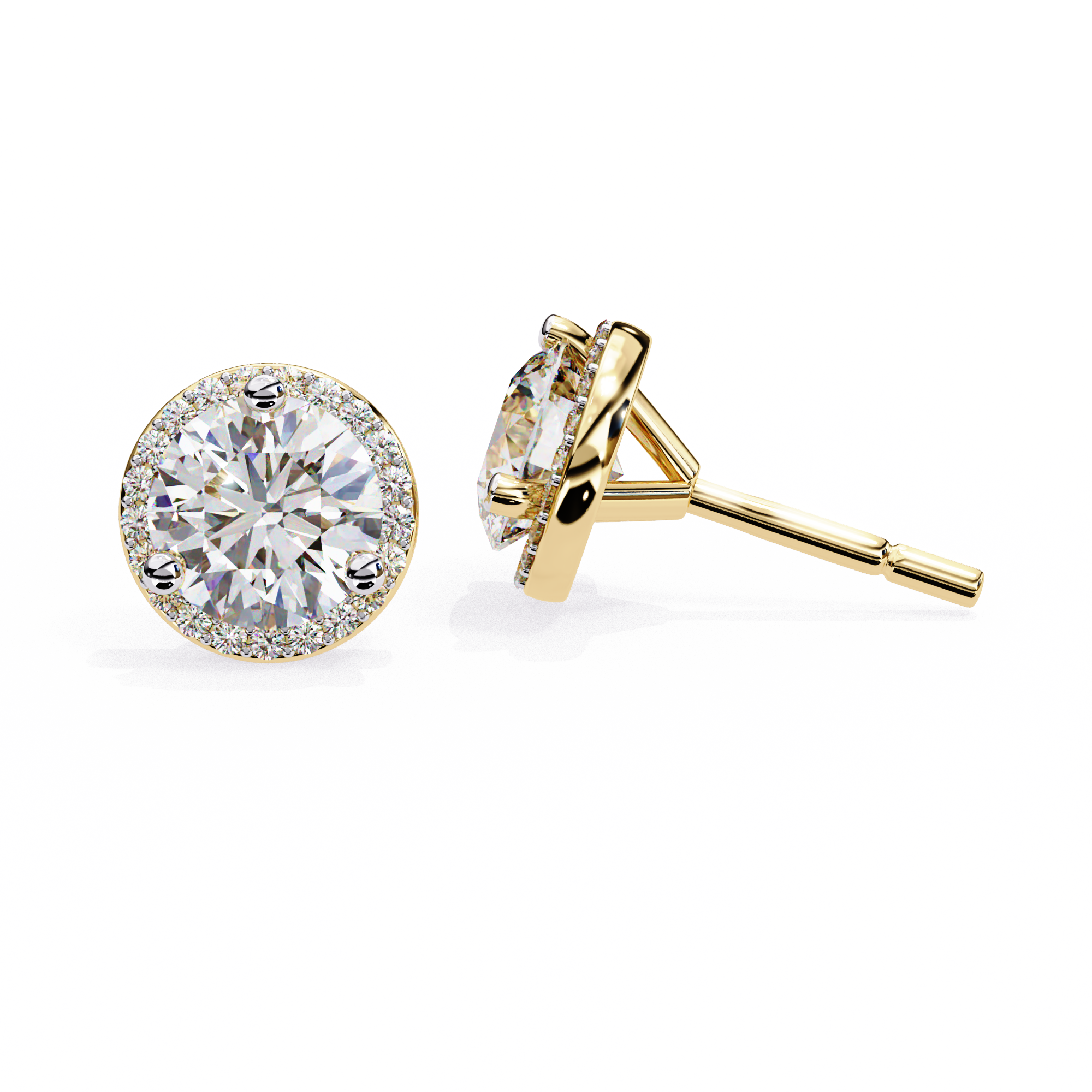 Unique 18K GOLD EARRING WITH LAB-GROWN DIAMOND.