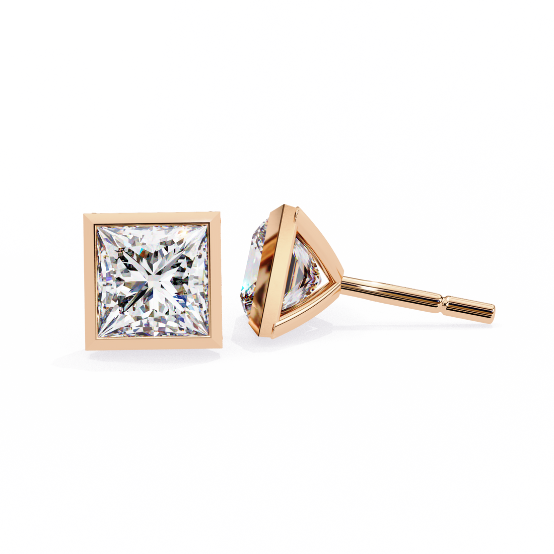 Unique 18K GOLD EARRING WITH LAB-GROWN DIAMOND.