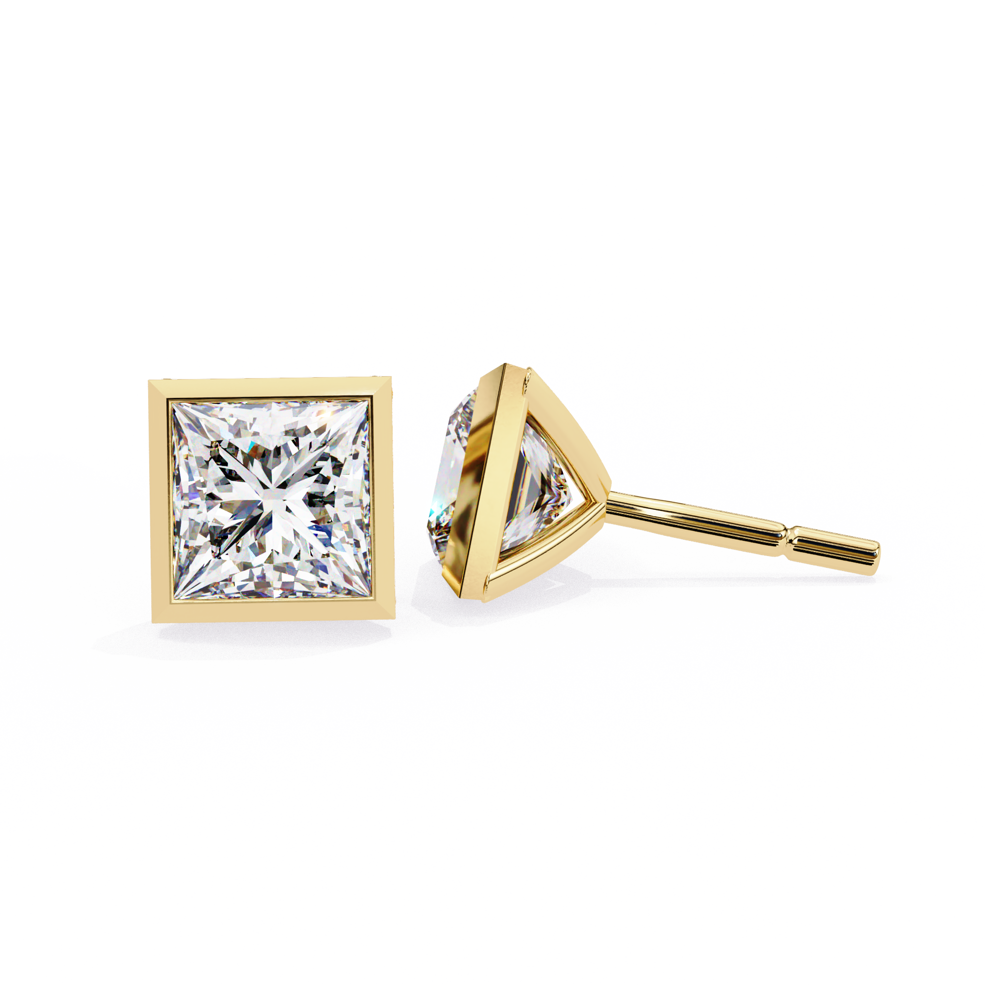 Unique 18K GOLD EARRING WITH LAB-GROWN DIAMOND.
