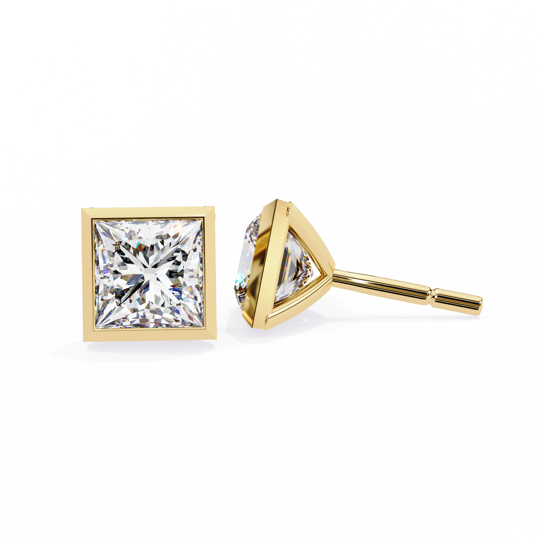 Unique 18K GOLD EARRING WITH LAB-GROWN DIAMOND.