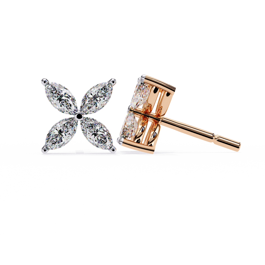 Unique 18K GOLD EARRING WITH LAB-GROWN DIAMOND.