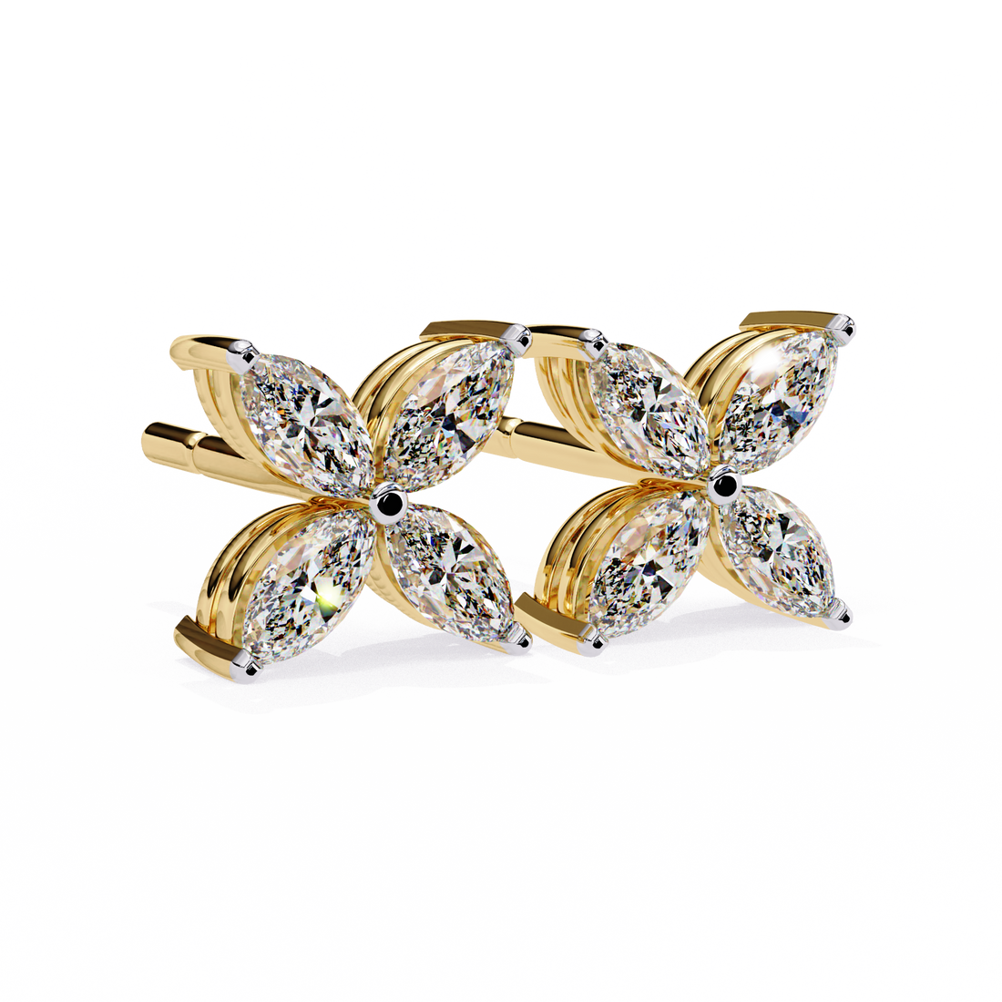 Unique 18K GOLD EARRING WITH LAB-GROWN DIAMOND.