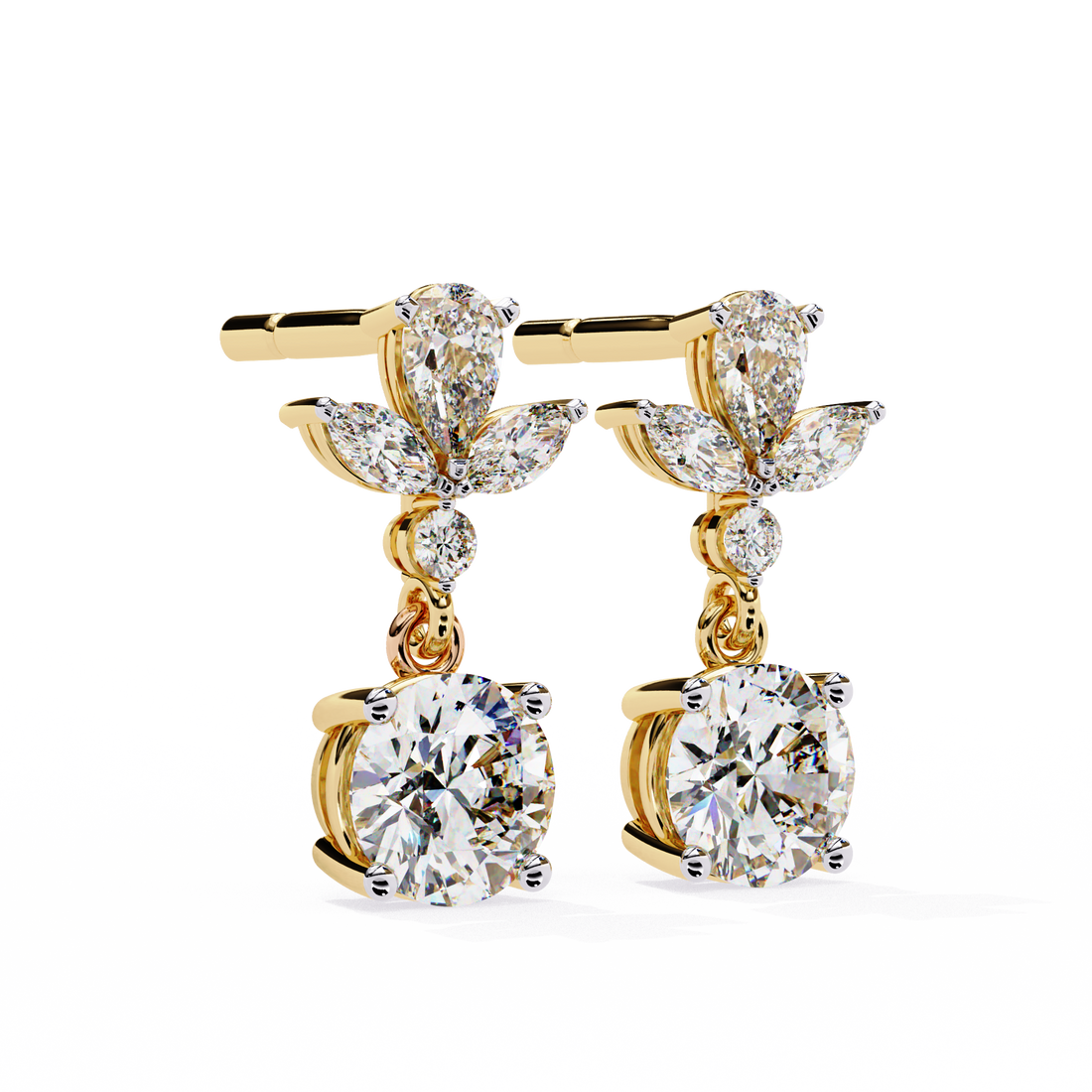 Unique 18K GOLD EARRING WITH LAB-GROWN DIAMOND.
